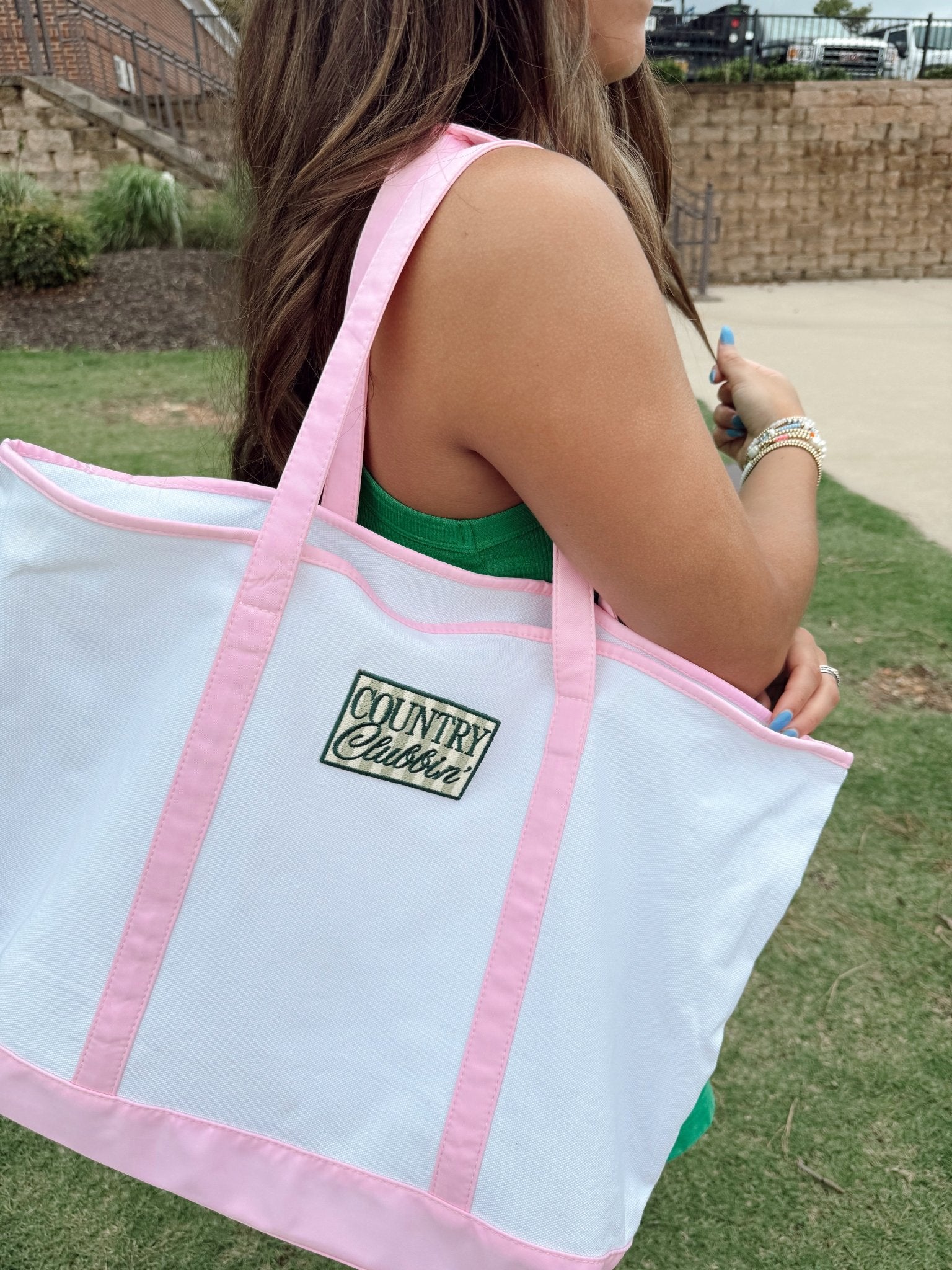 KenzKustomz Country Clubbin' - Pink Canvas Tote