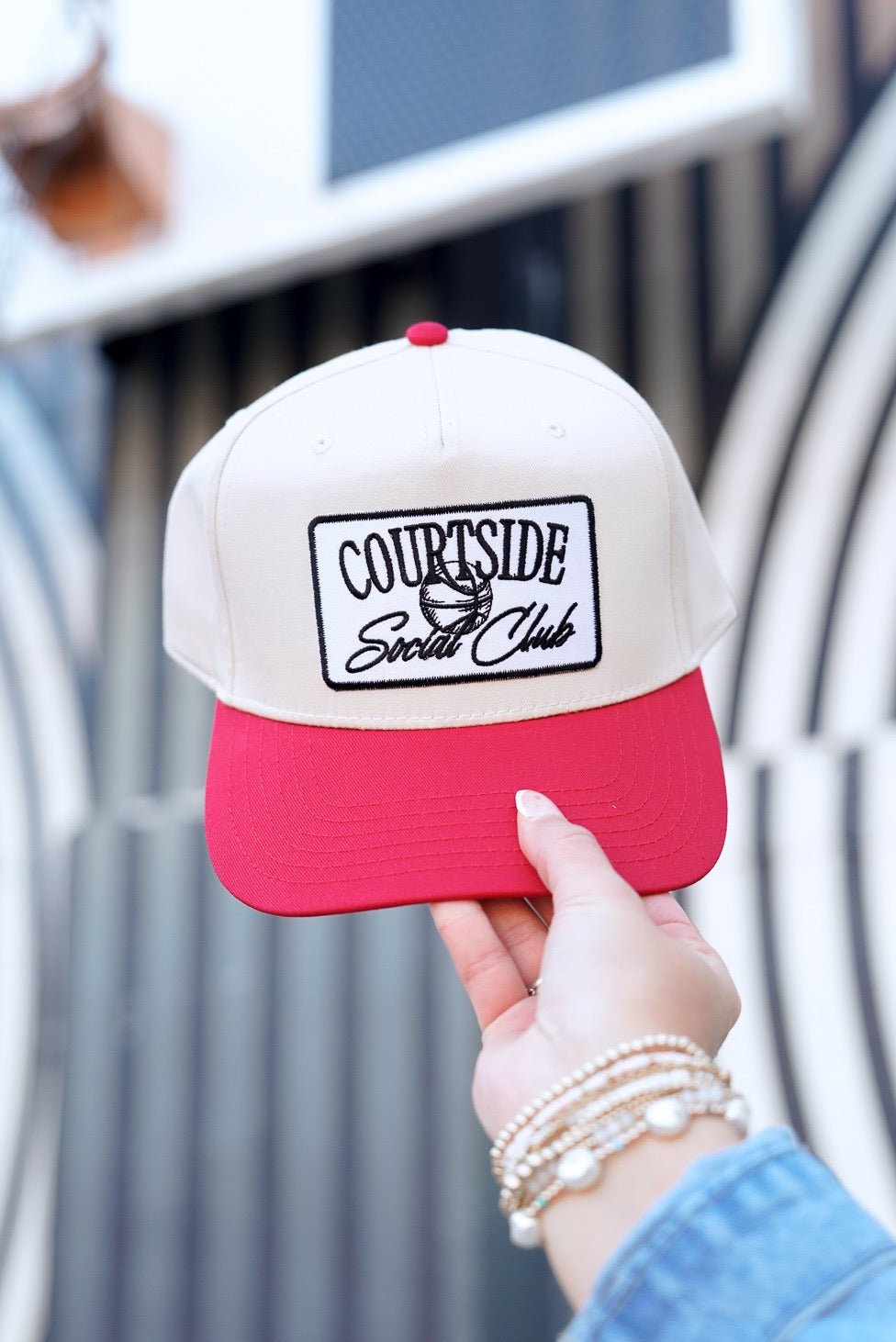 KenzKustomz Courtside Social Club - Red Vintage Trucker Hat