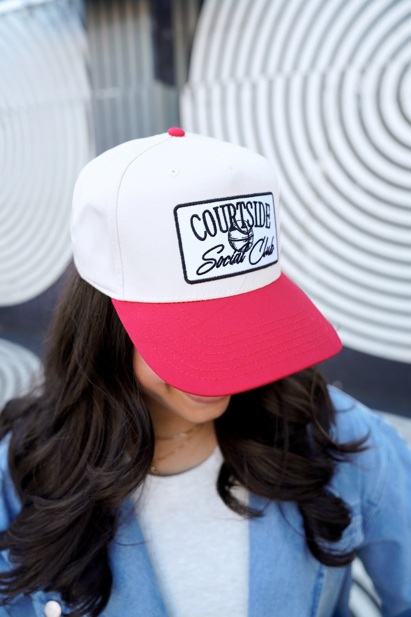 KenzKustomz Courtside Social Club - Red Vintage Trucker Hat