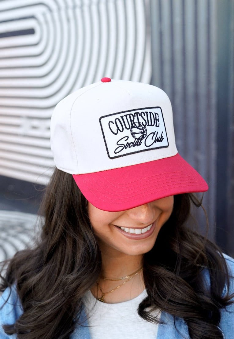 KenzKustomz Courtside Social Club - Red Vintage Trucker Hat