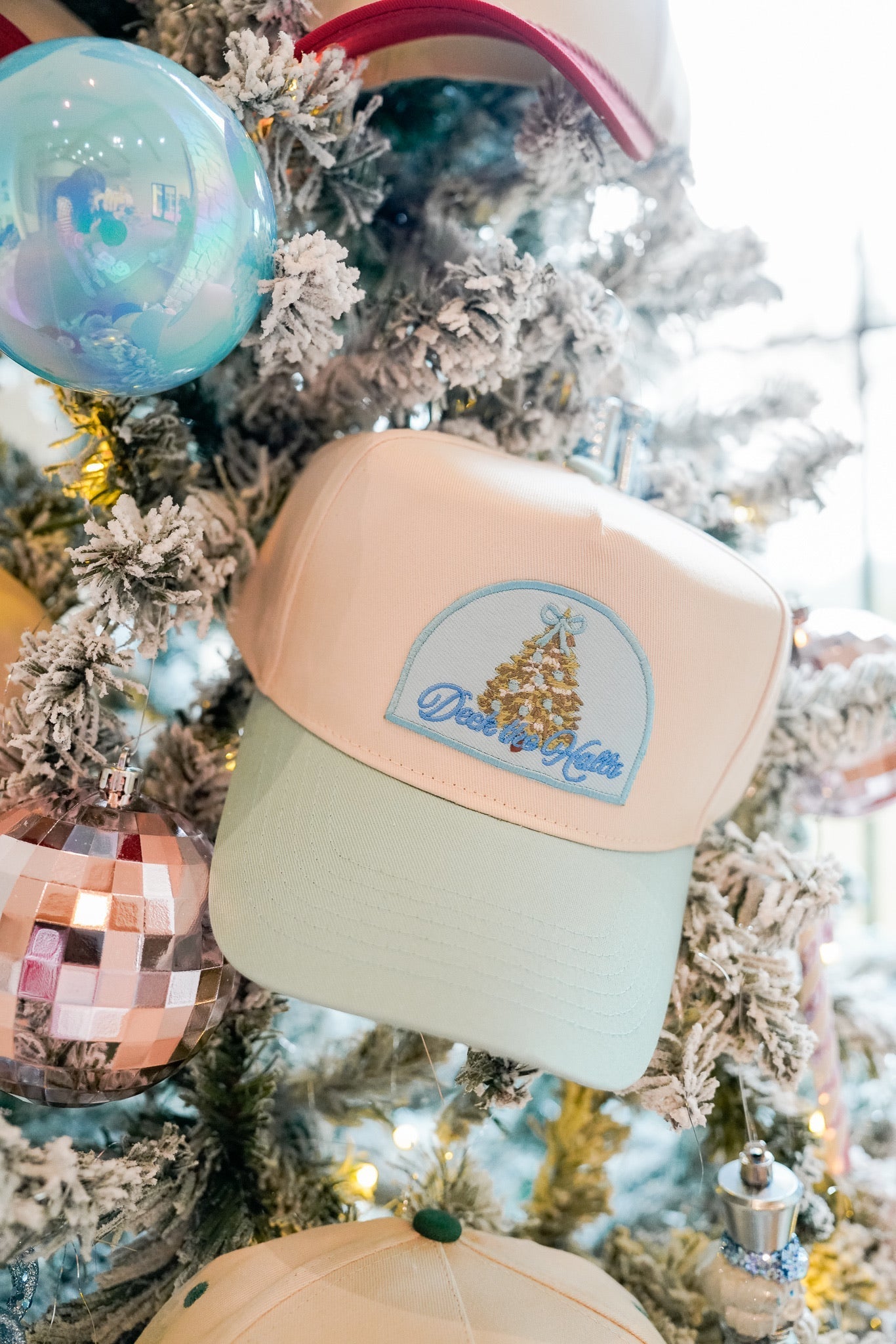 KenzKustomz Deck the Halls - Baby Blue Vintage Trucker Hat