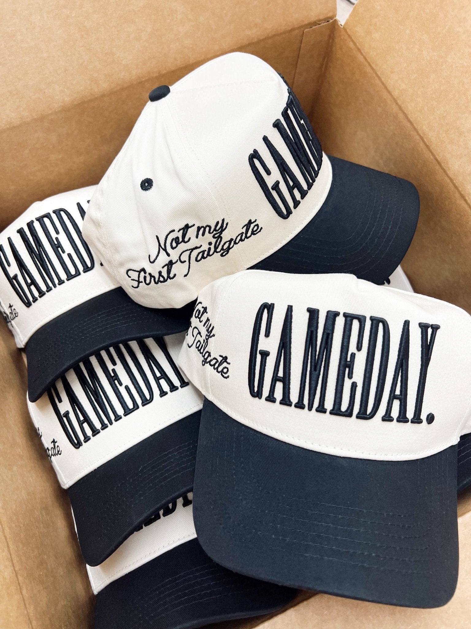KenzKustomz GAMEDAY. - Not My First Tailgate Vintage Trucker Hat