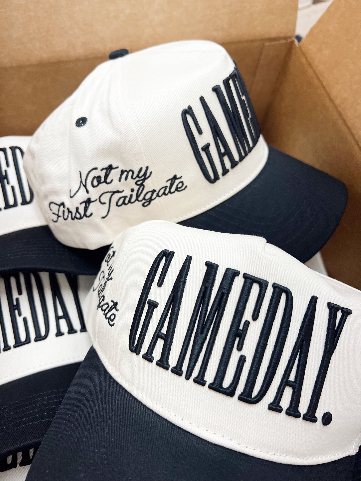 KenzKustomz GAMEDAY. - Not My First Tailgate Vintage Trucker Hat