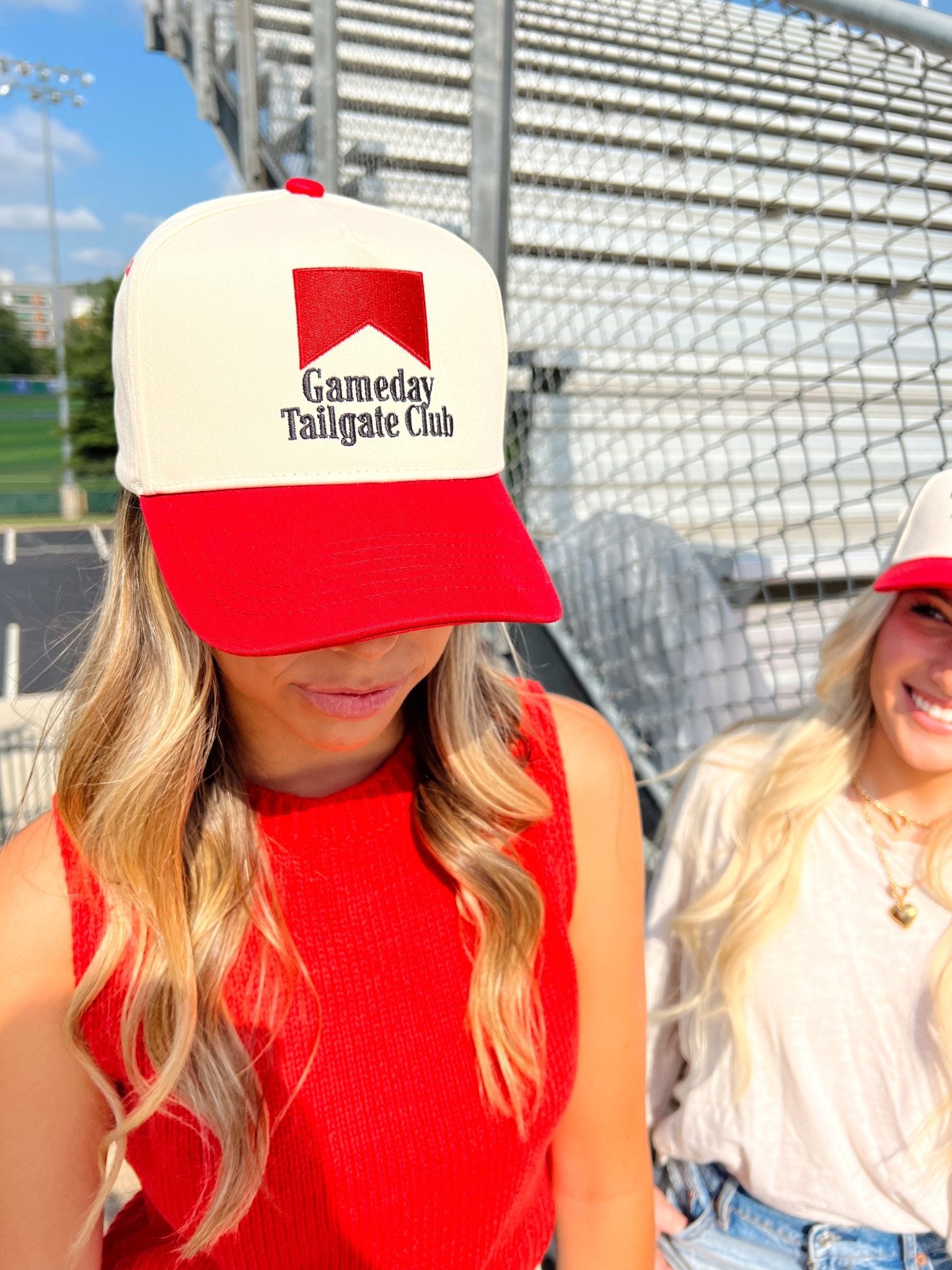 KenzKustomz Gameday Tailgate Club - Red Vintage Trucker Hat