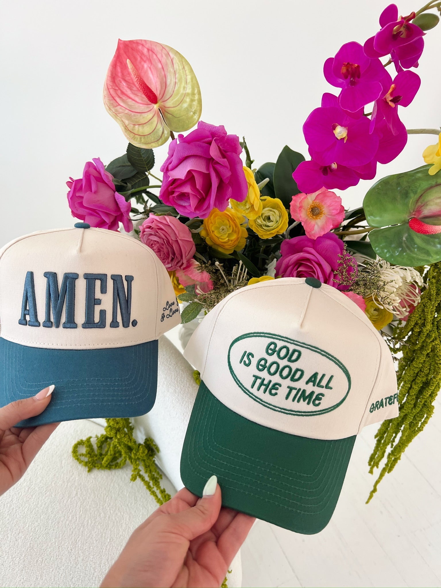 KenzKustomz God is Good - Green Vintage Trucker Hat