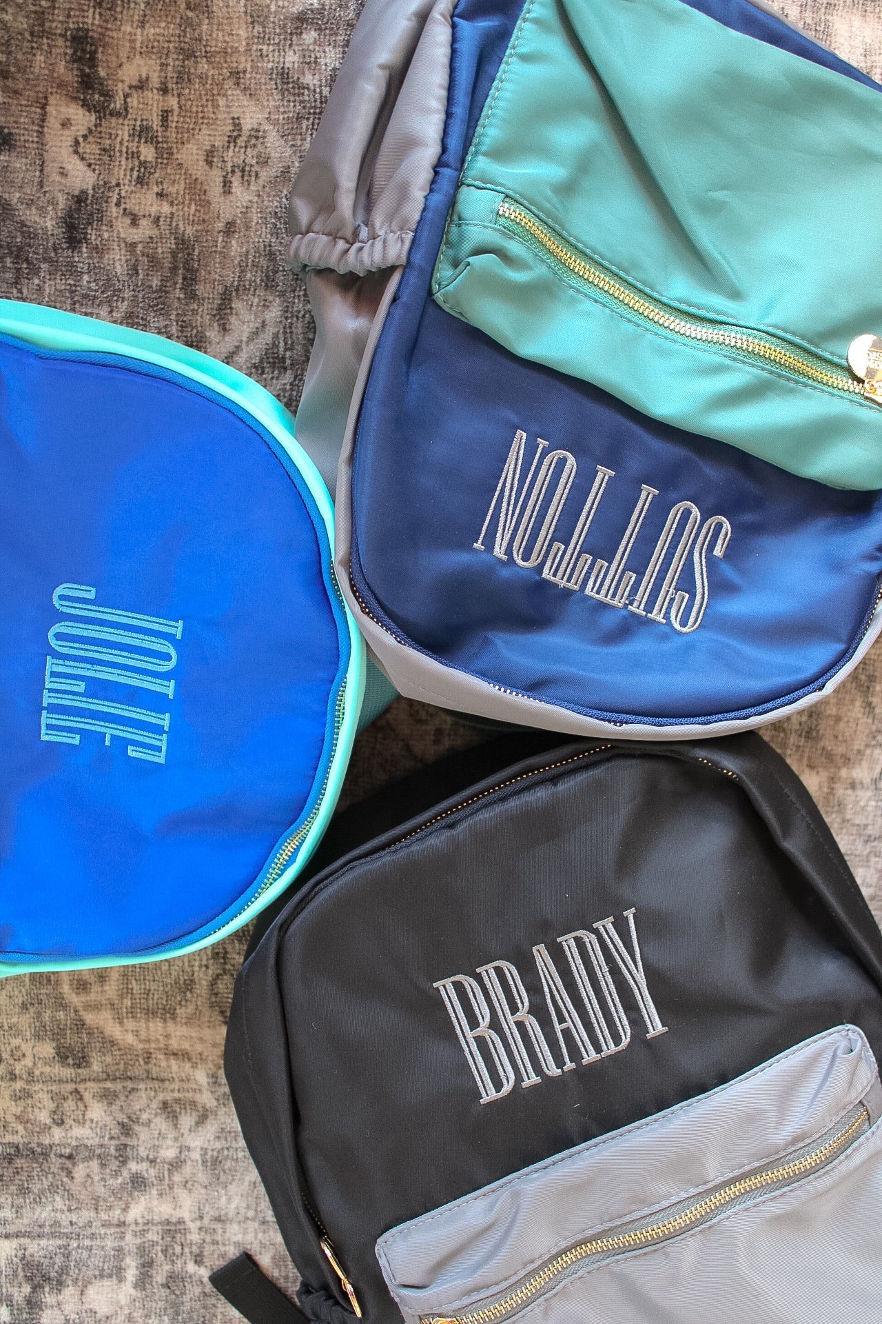 KenzKustomz Green, Navy, + Grey Colorblock Backpack