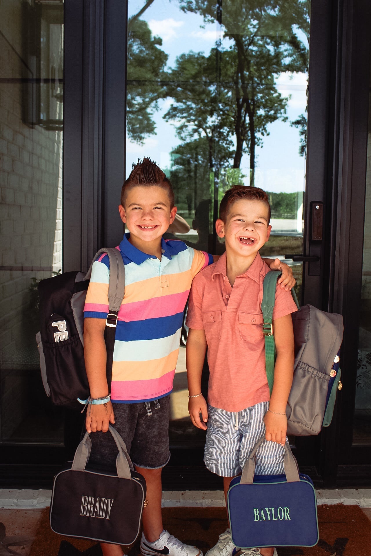 KenzKustomz Green, Navy, + Grey Colorblock Backpack