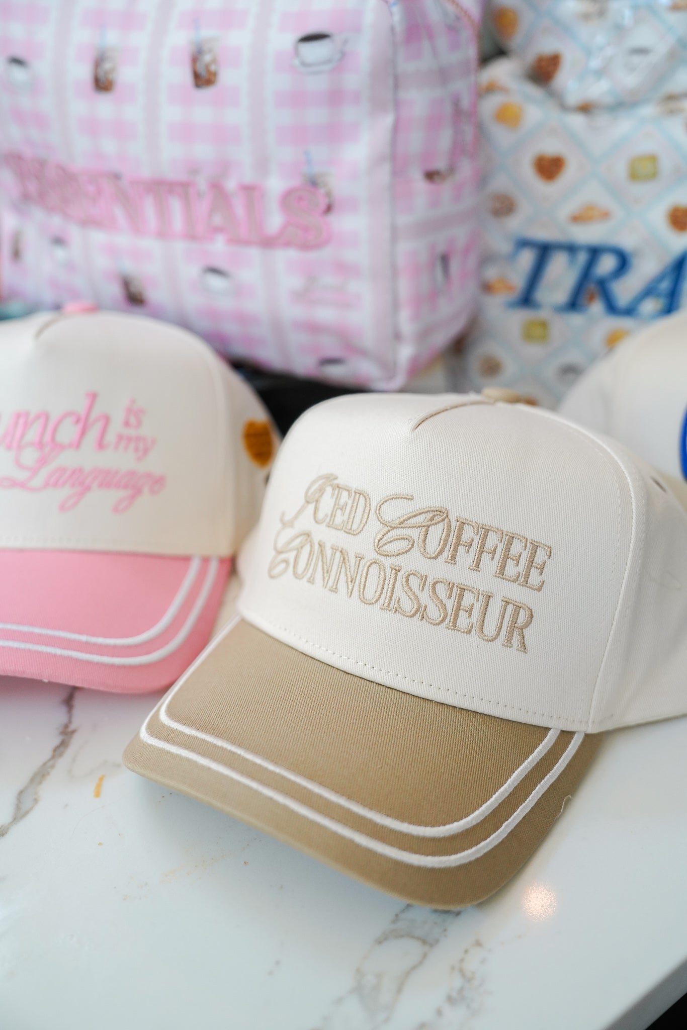 KenzKustomz Iced Coffee Connoisseur - Tan Vintage Trucker Hat