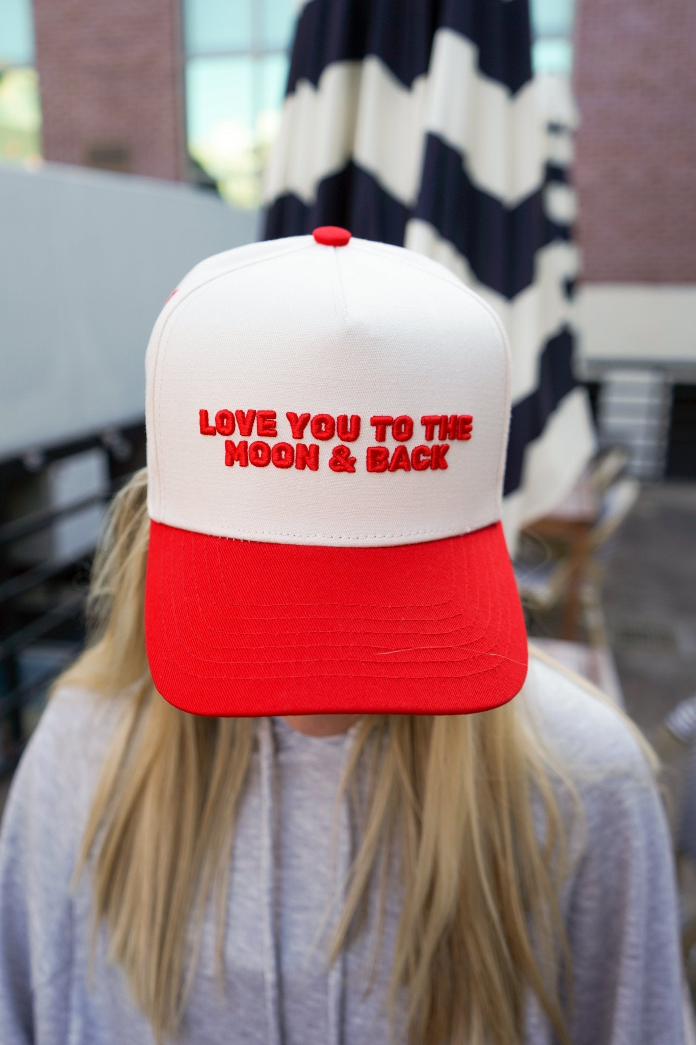 KenzKustomz Love you to the Moon - Red Vintage Trucker Hat