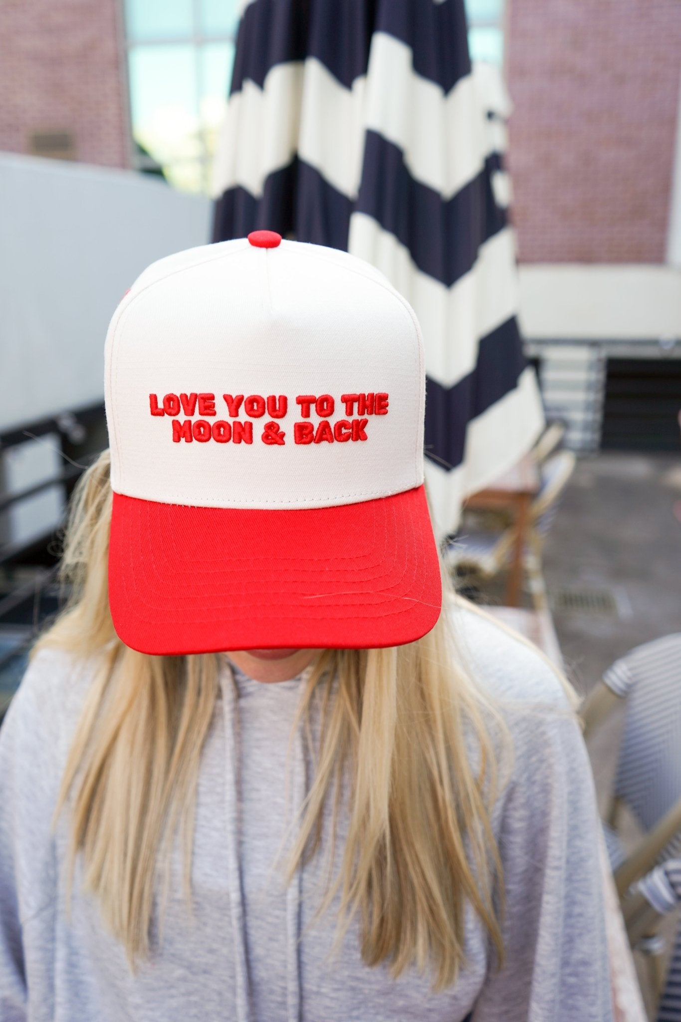 KenzKustomz Love you to the Moon - Red Vintage Trucker Hat
