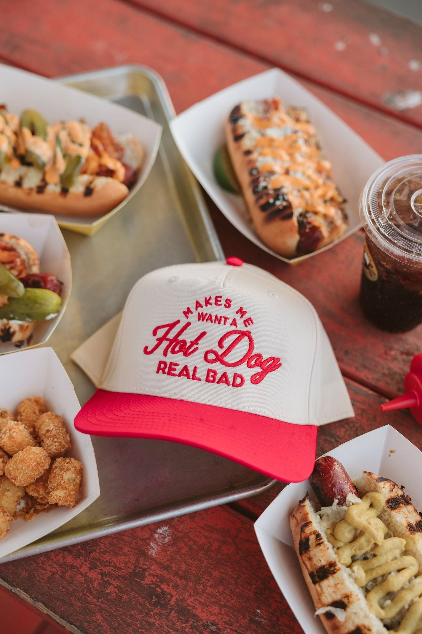 KenzKustomz Makes me Want a Hot Dog - Red Vintage Trucker Hat