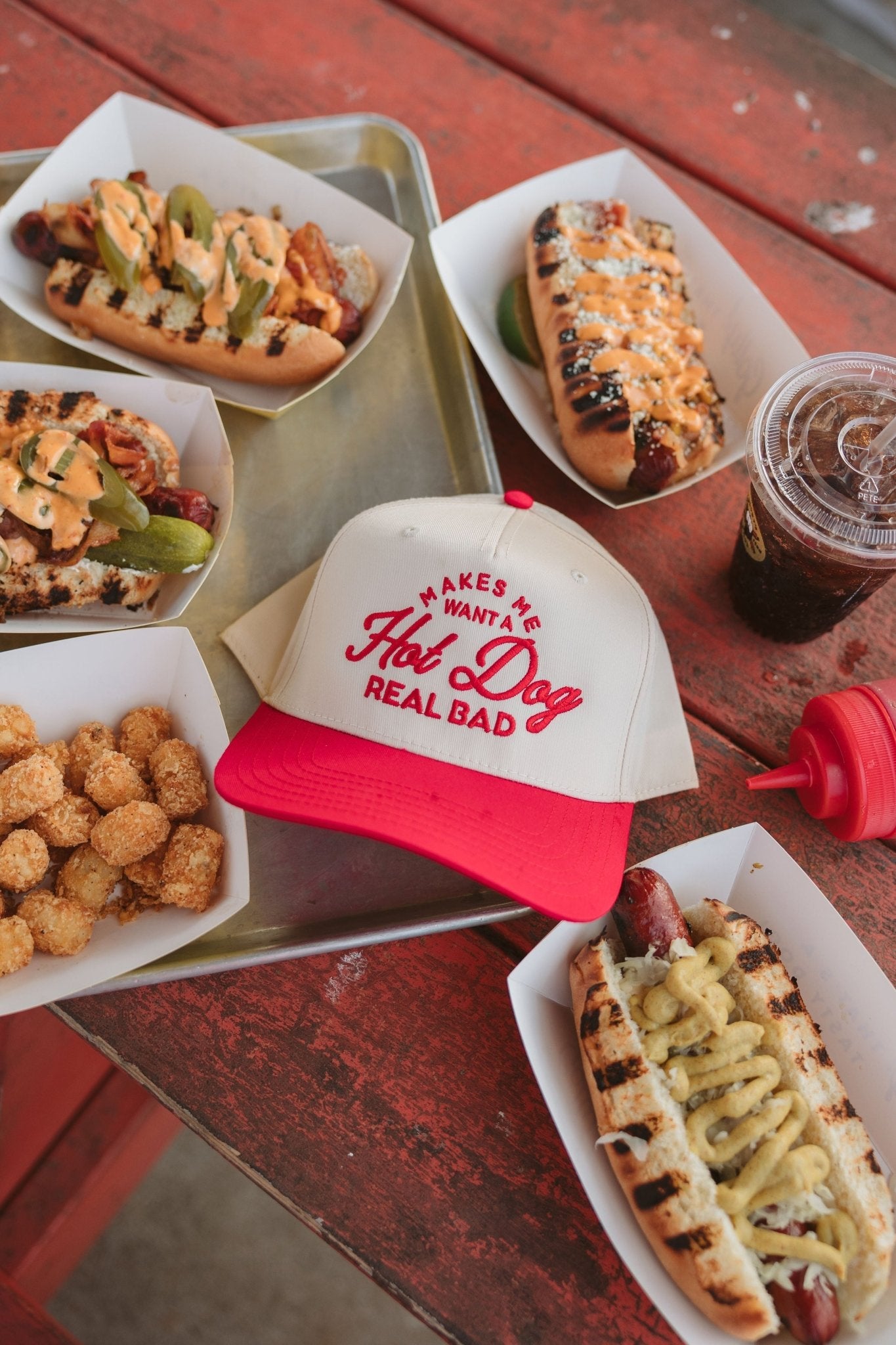 KenzKustomz Makes me Want a Hot Dog - Red Vintage Trucker Hat