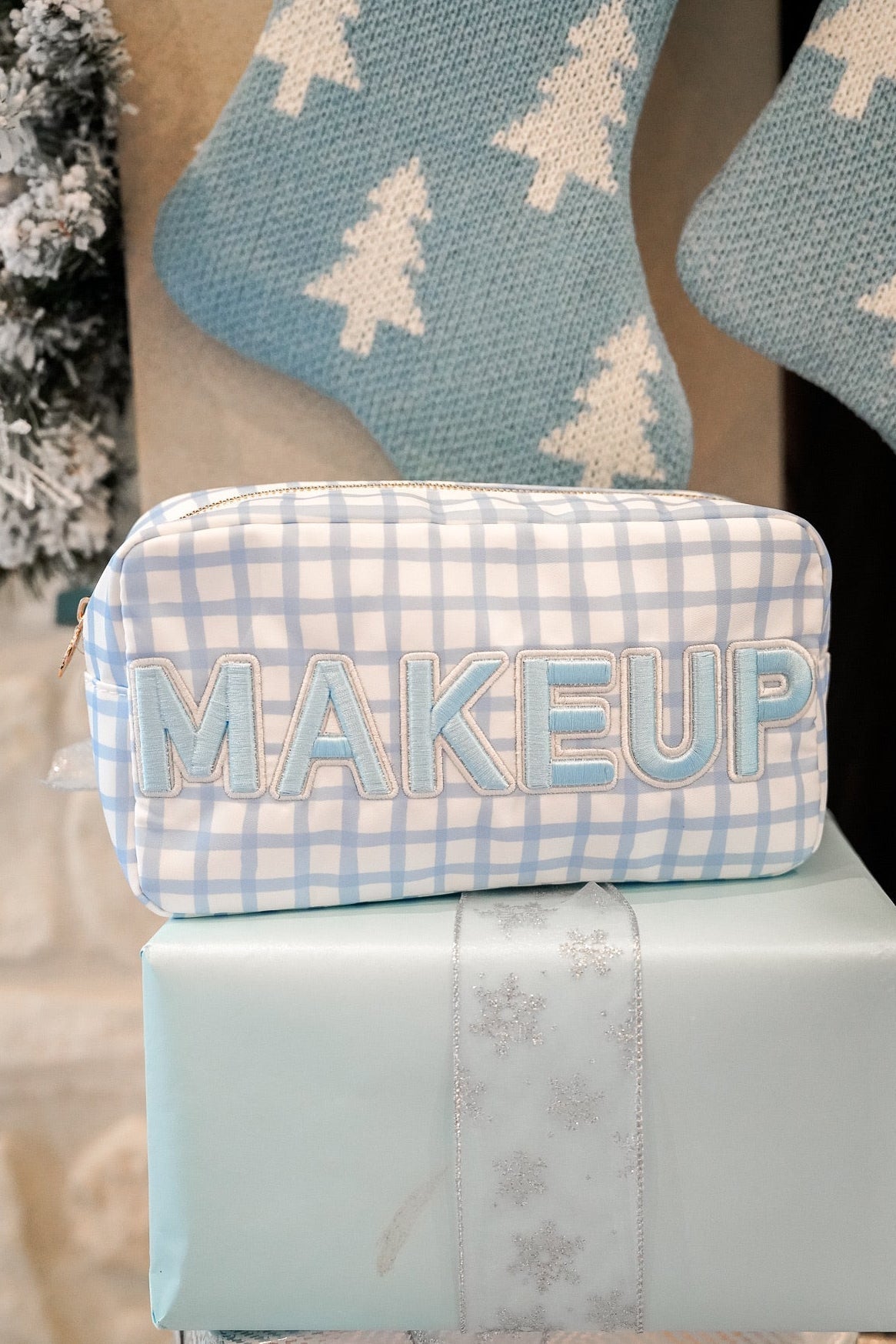 KenzKustomz Makeup - Blue Trellis Nylon Large Bag