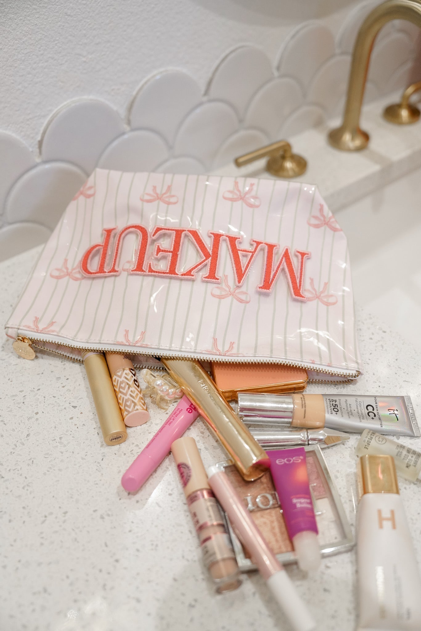 KenzKustomz Makeup - Pink Ribbons Clear Coat Bag