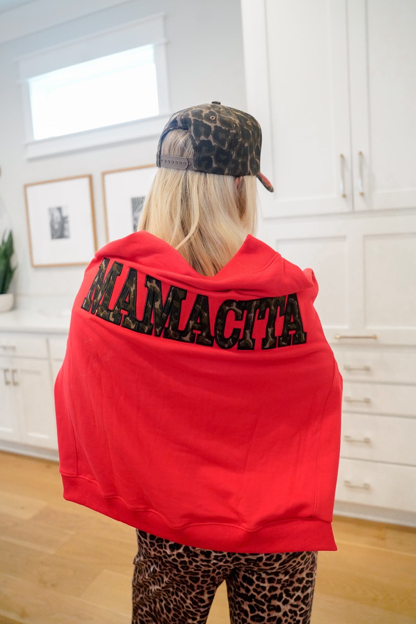 KenzKustomz Mamacita - Red Vintage Mock - Neck Sweatshirt