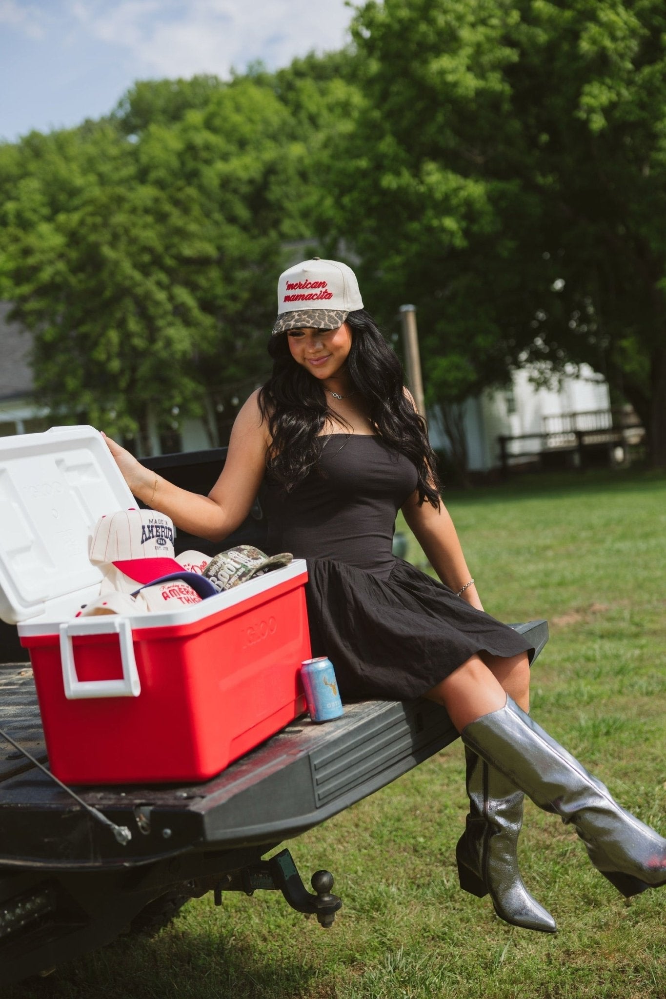 KenzKustomz 'Merican Mamacita - Leopard Vintage Trucker Hat