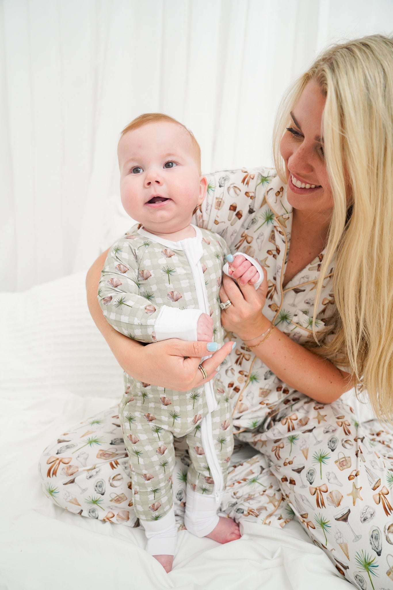 KenzKustomz Neutral Coastal Cocktail - Short Sleeve + Pant Pajama Set