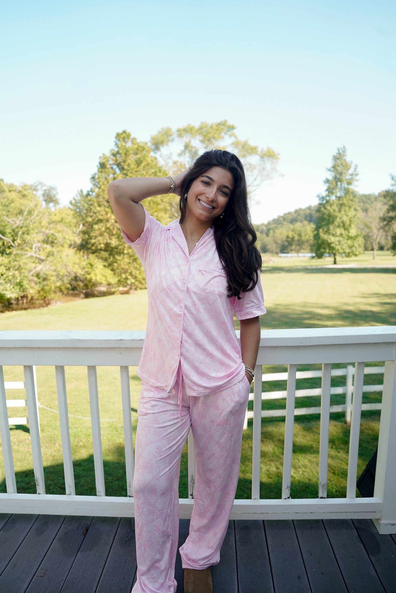 KenzKustomz Pink Camo - Short Sleeve + Pant Pajama Set