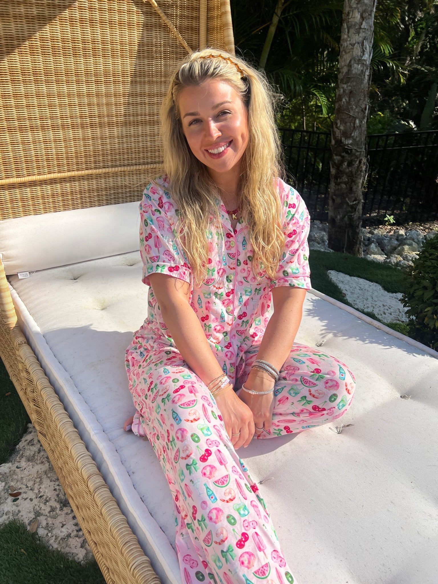 KenzKustomz Pink Summer Spritz - Short Sleeve + Pant Pajama Set