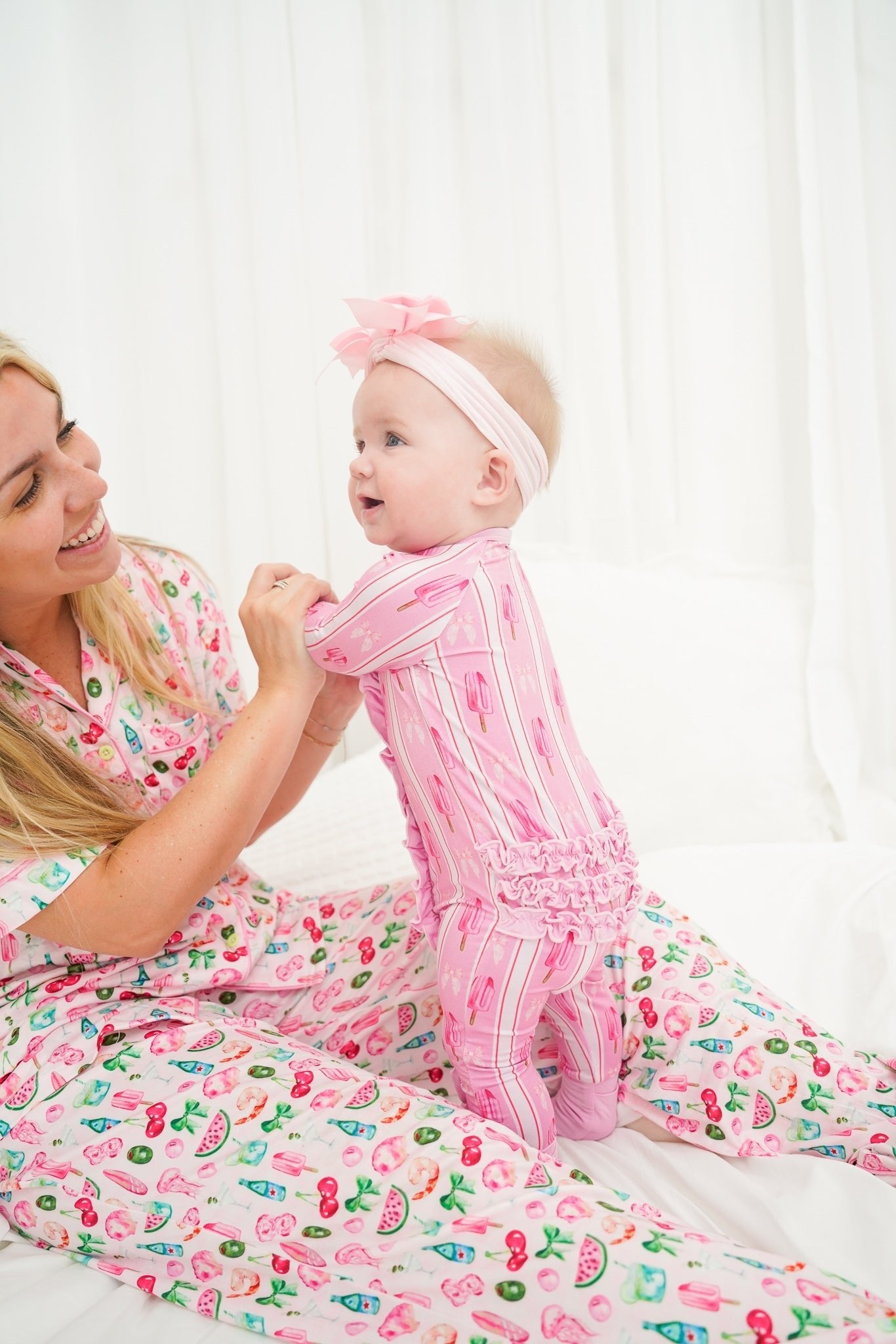 KenzKustomz Pink Summer Spritz - Short Sleeve + Pant Pajama Set