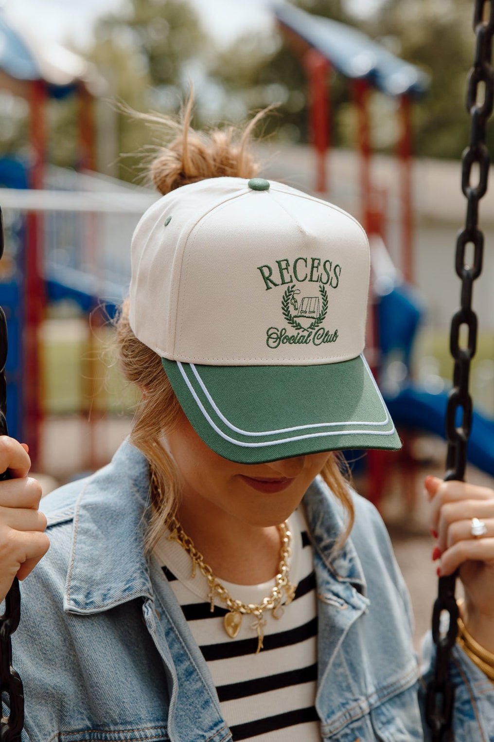 KenzKustomz Recess Social Club - Green Vintage Trucker Hat
