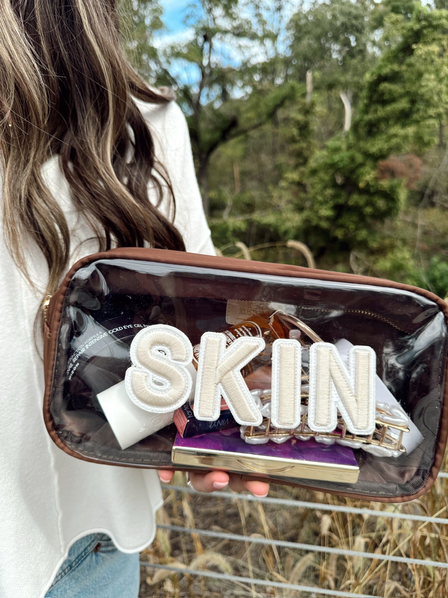 KenzKustomz Skin Clear Large - Chocolate w/ Rolled Patches