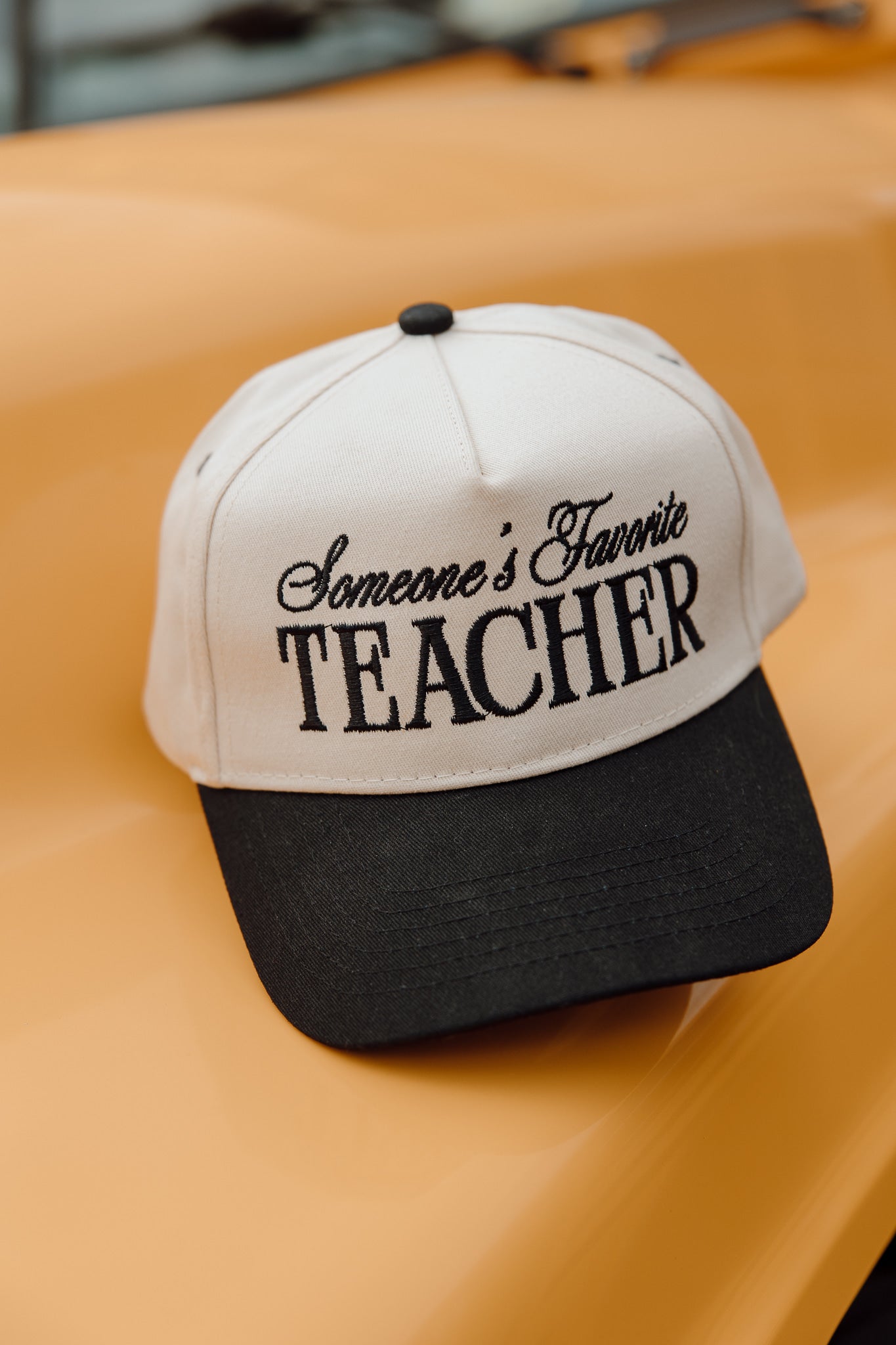 KenzKustomz Someone's Favorite Teacher - Black Vintage Trucker Hat
