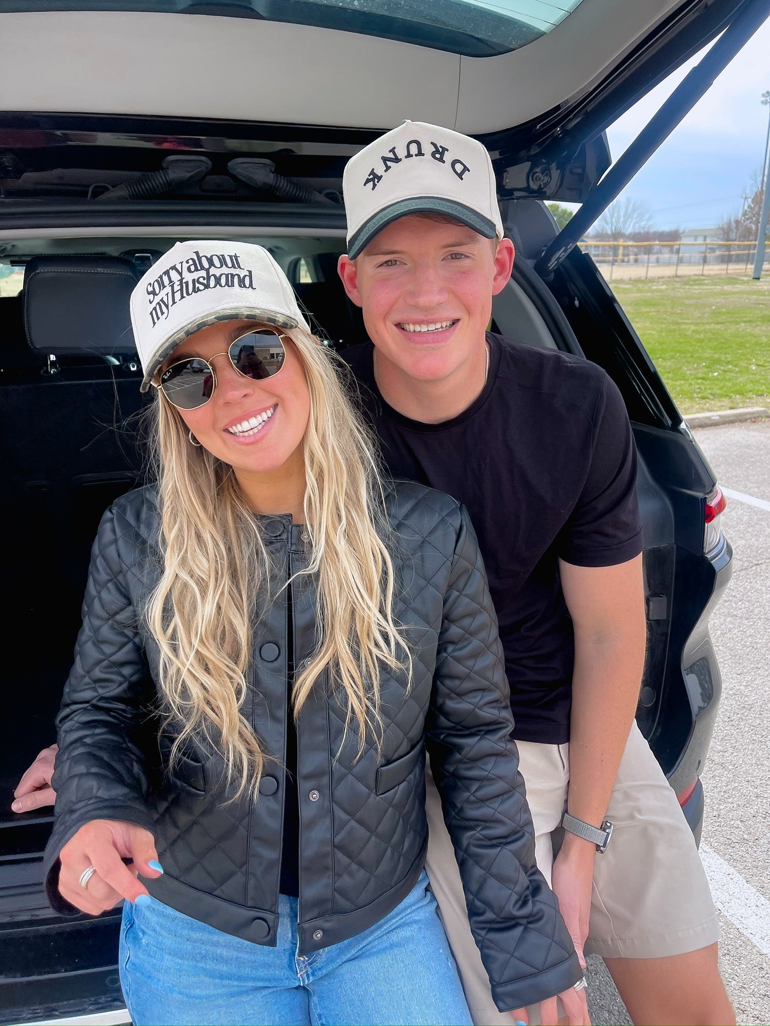 KenzKustomz Sorry about my Husband / Wife Vintage Trucker Hat