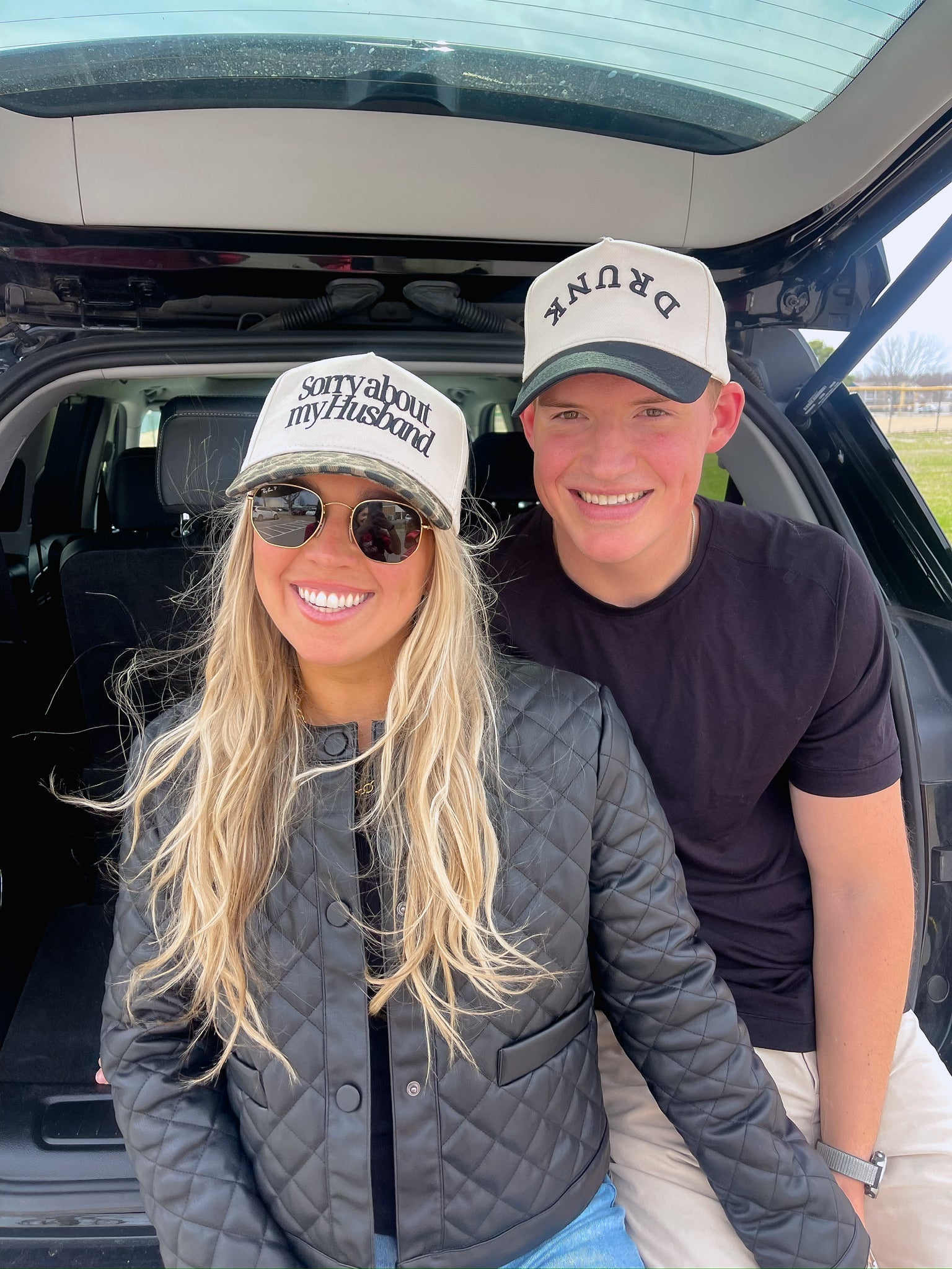 KenzKustomz Sorry about my Husband / Wife Vintage Trucker Hat