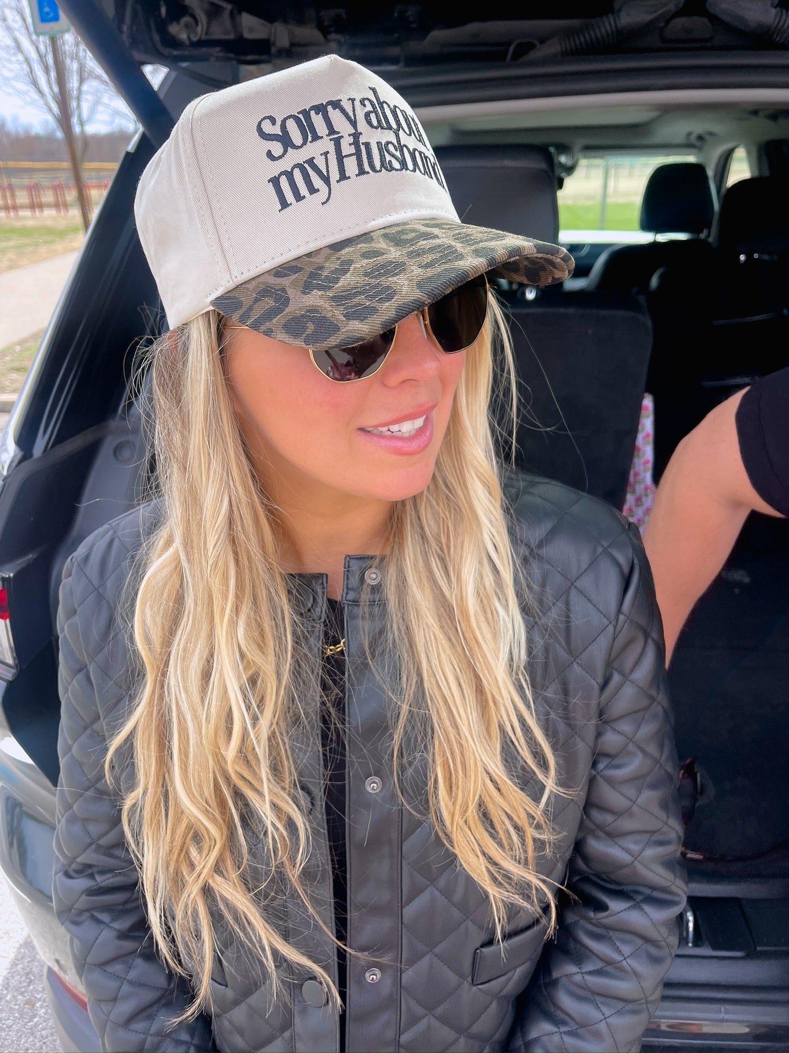 KenzKustomz Sorry about my Husband / Wife Vintage Trucker Hat