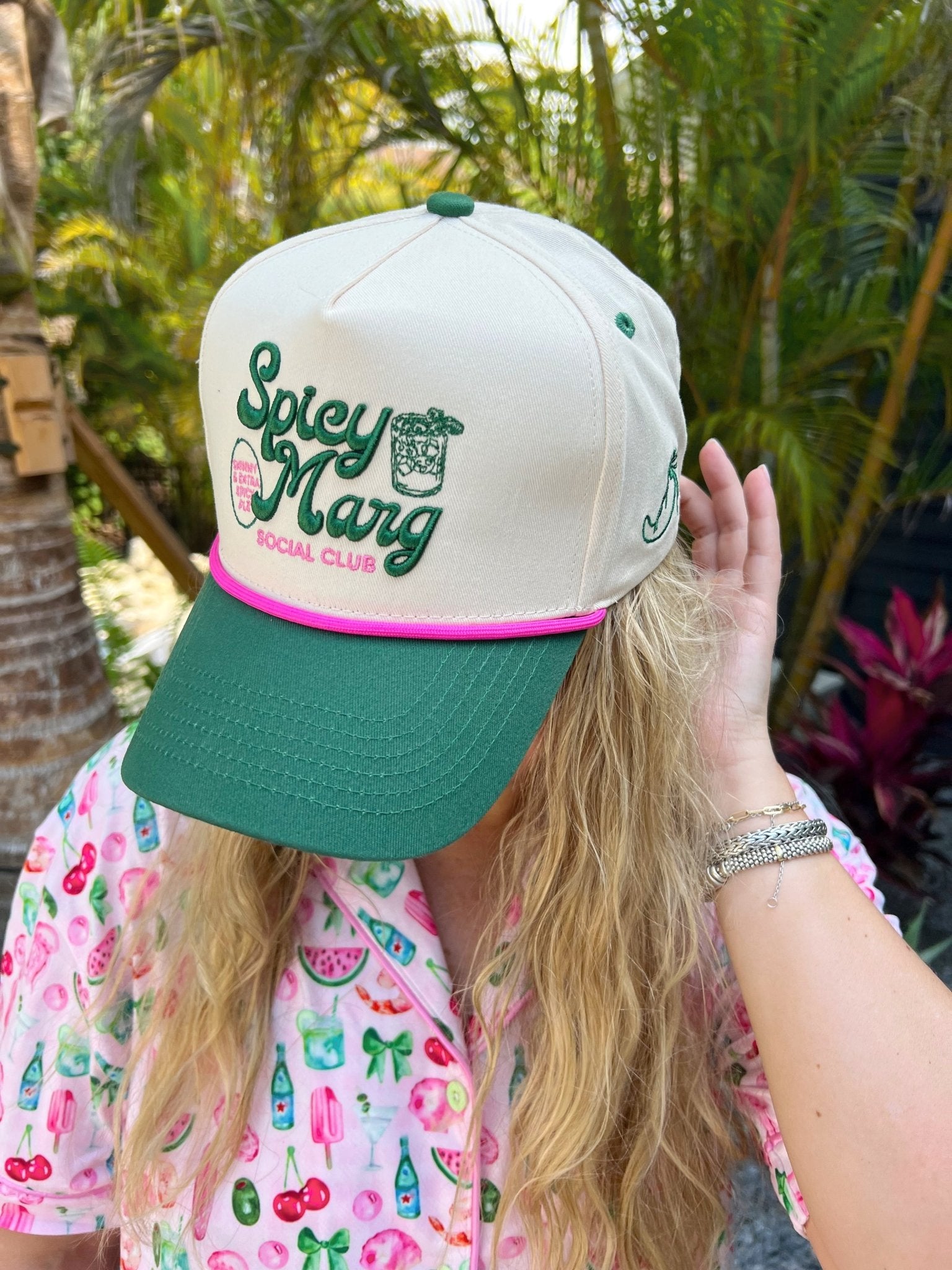 KenzKustomz Spicy Marg Social Club - Green Vintage Trucker Hat
