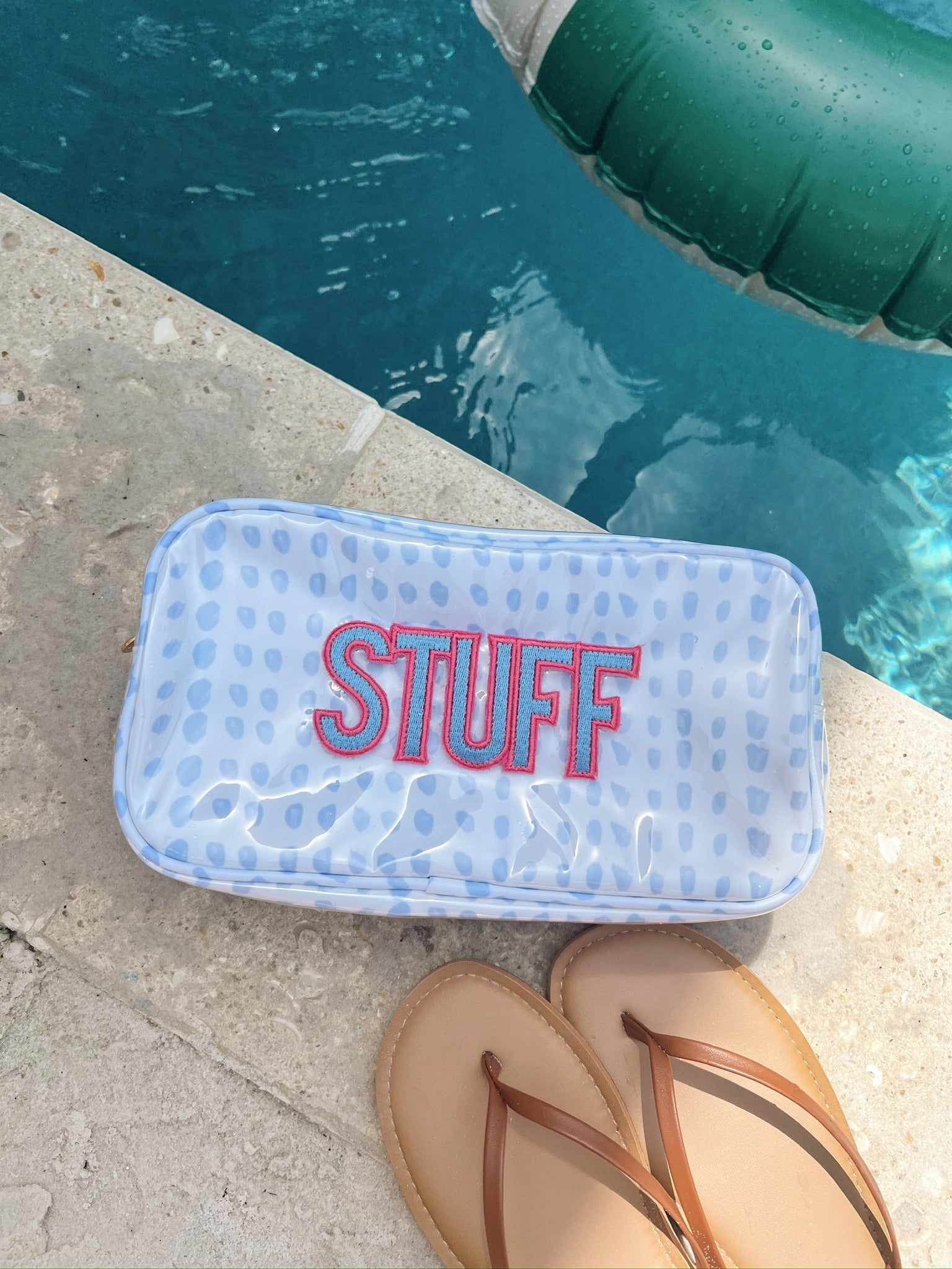 KenzKustomz Stuff - Periwinkle Pebbles Clear Coat Large Bag