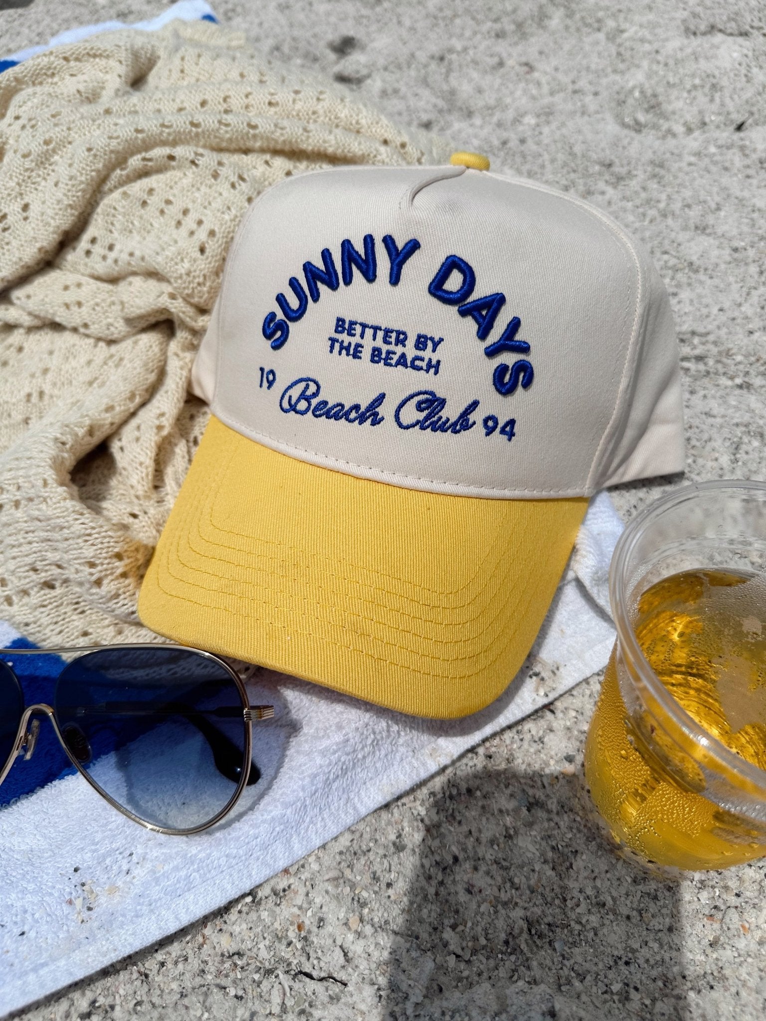 KenzKustomz Sunny Days - Yellow Vintage Trucker Hat