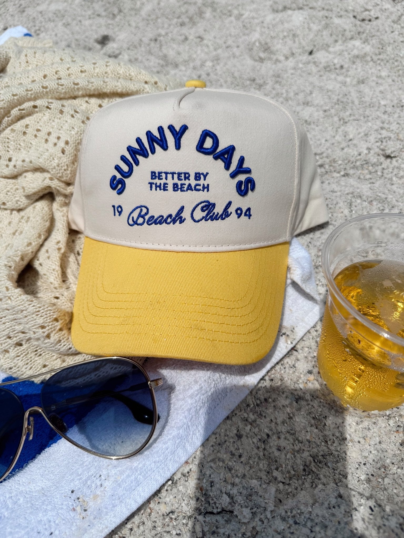 KenzKustomz Sunny Days - Yellow Vintage Trucker Hat