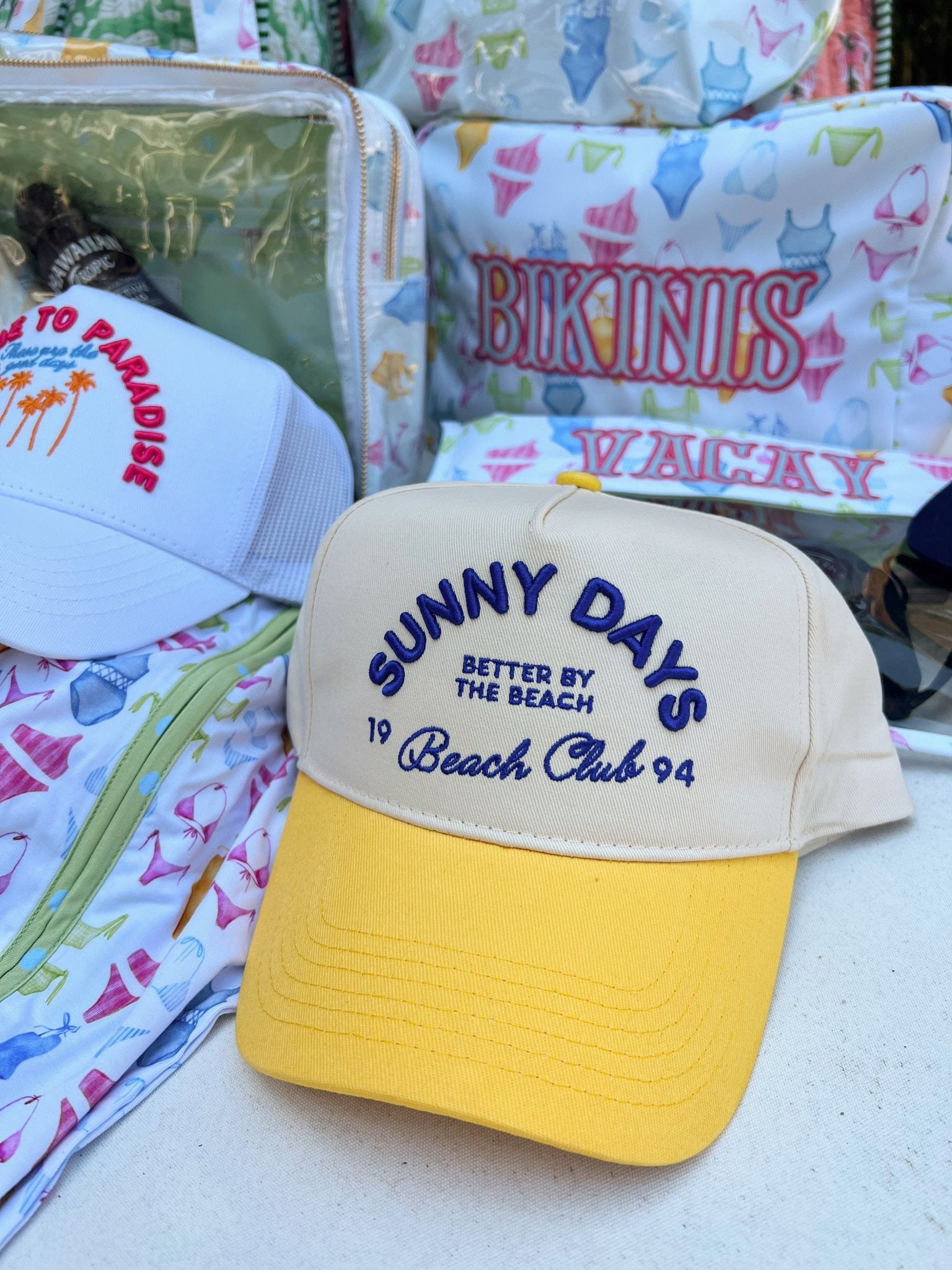 KenzKustomz Sunny Days - Yellow Vintage Trucker Hat