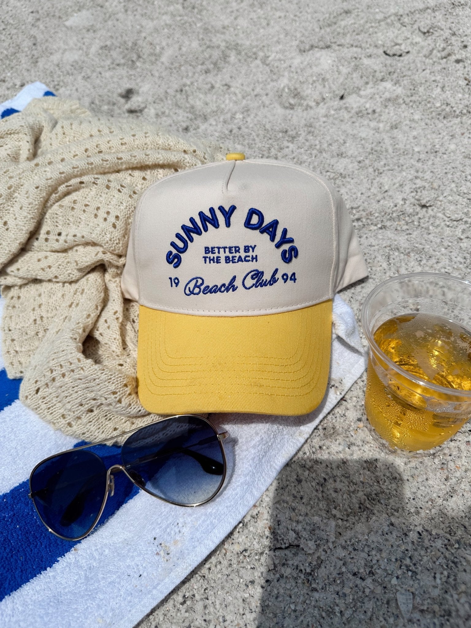 KenzKustomz Sunny Days - Yellow Vintage Trucker Hat