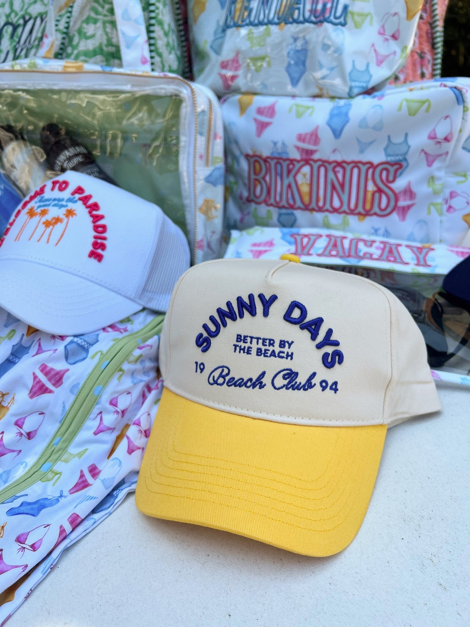 KenzKustomz Sunny Days - Yellow Vintage Trucker Hat