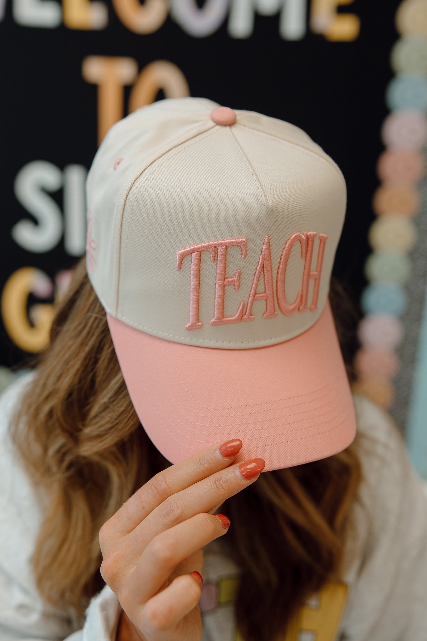 KenzKustomz TEACH - Pink Vintage Trucker Hat