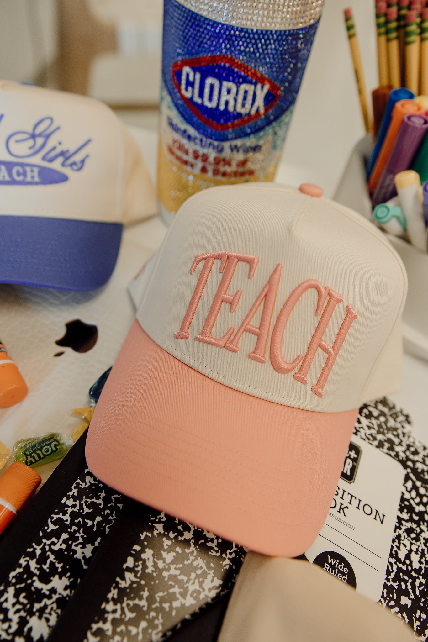 KenzKustomz TEACH - Pink Vintage Trucker Hat