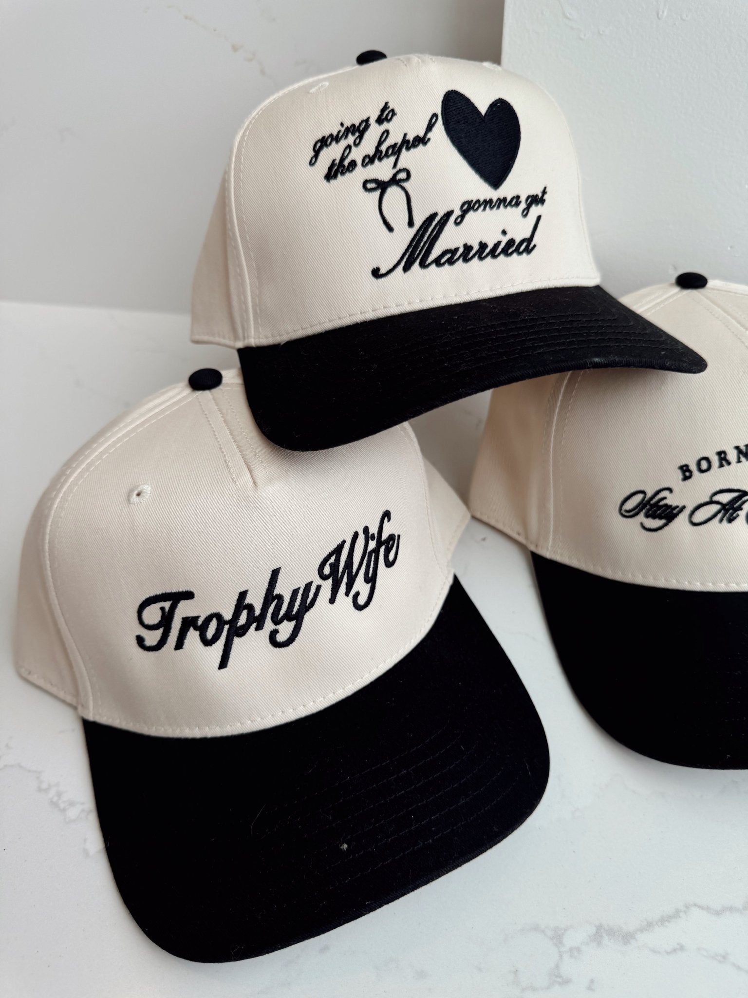 KenzKustomz Trophy Wife - Black Vintage Trucker Hat
