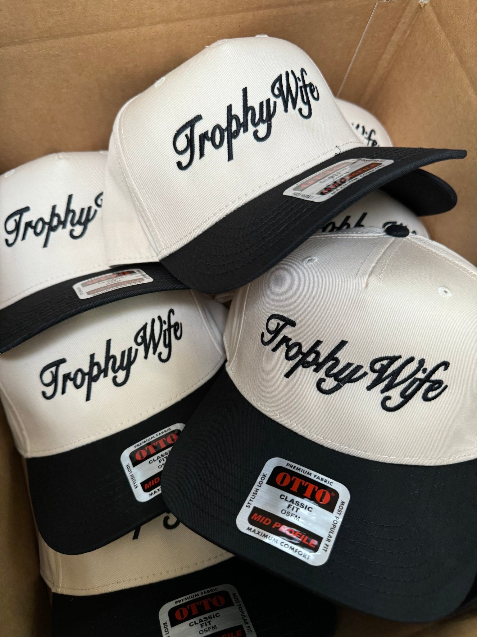 KenzKustomz Trophy Wife - Black Vintage Trucker Hat