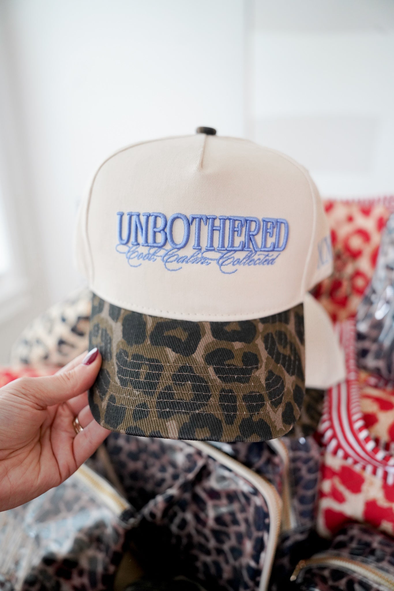KenzKustomz Unbothered - Leopard Vintage Trucker Hat