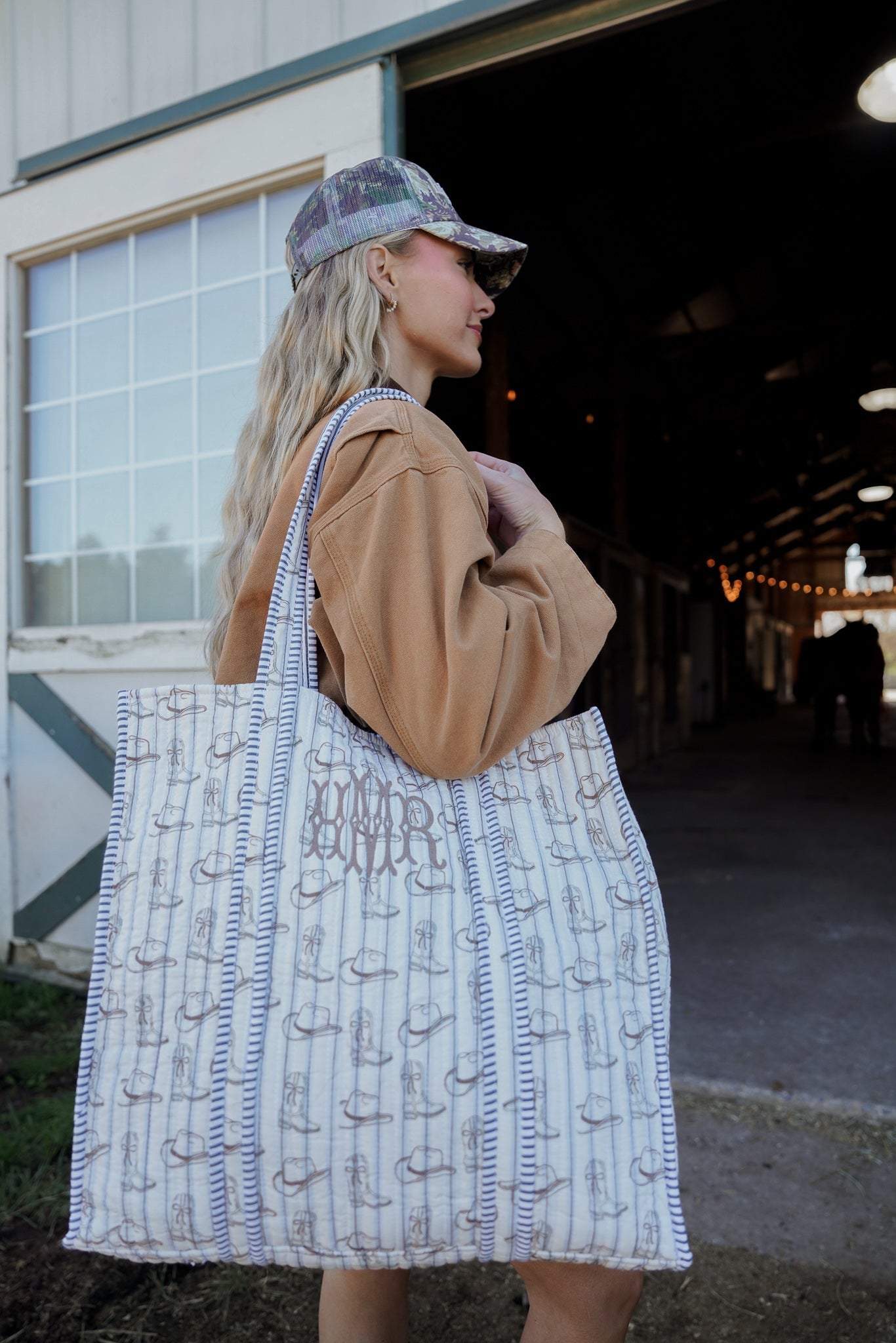 KenzKustomz Western Blues Quilted Tote Bag