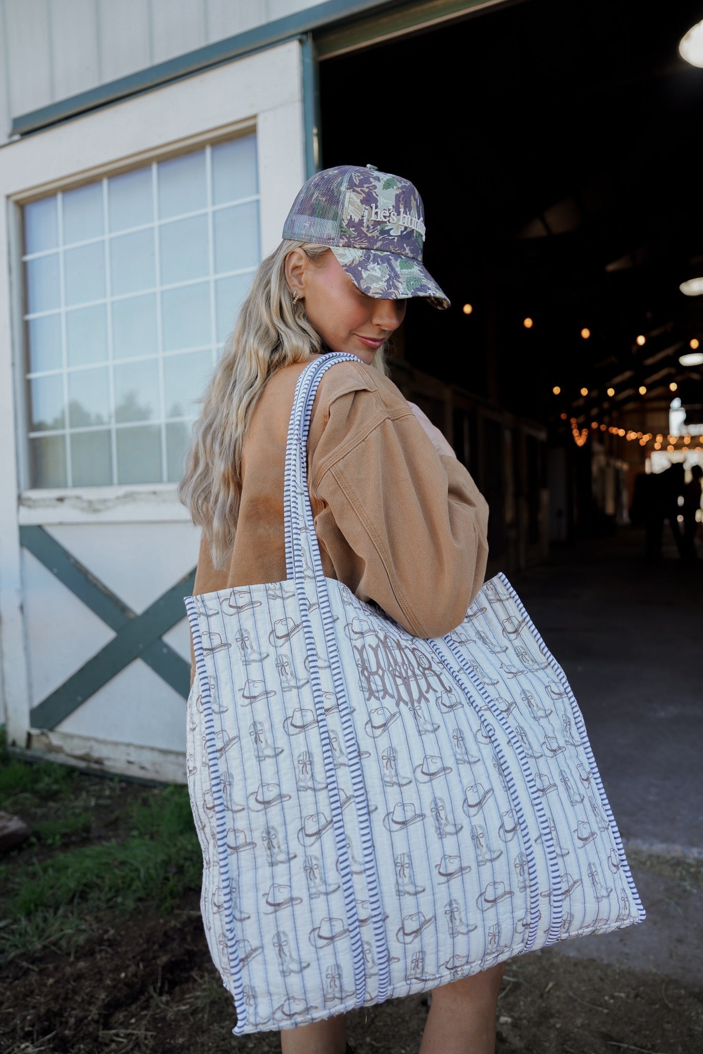 KenzKustomz Western Blues Quilted Tote Bag