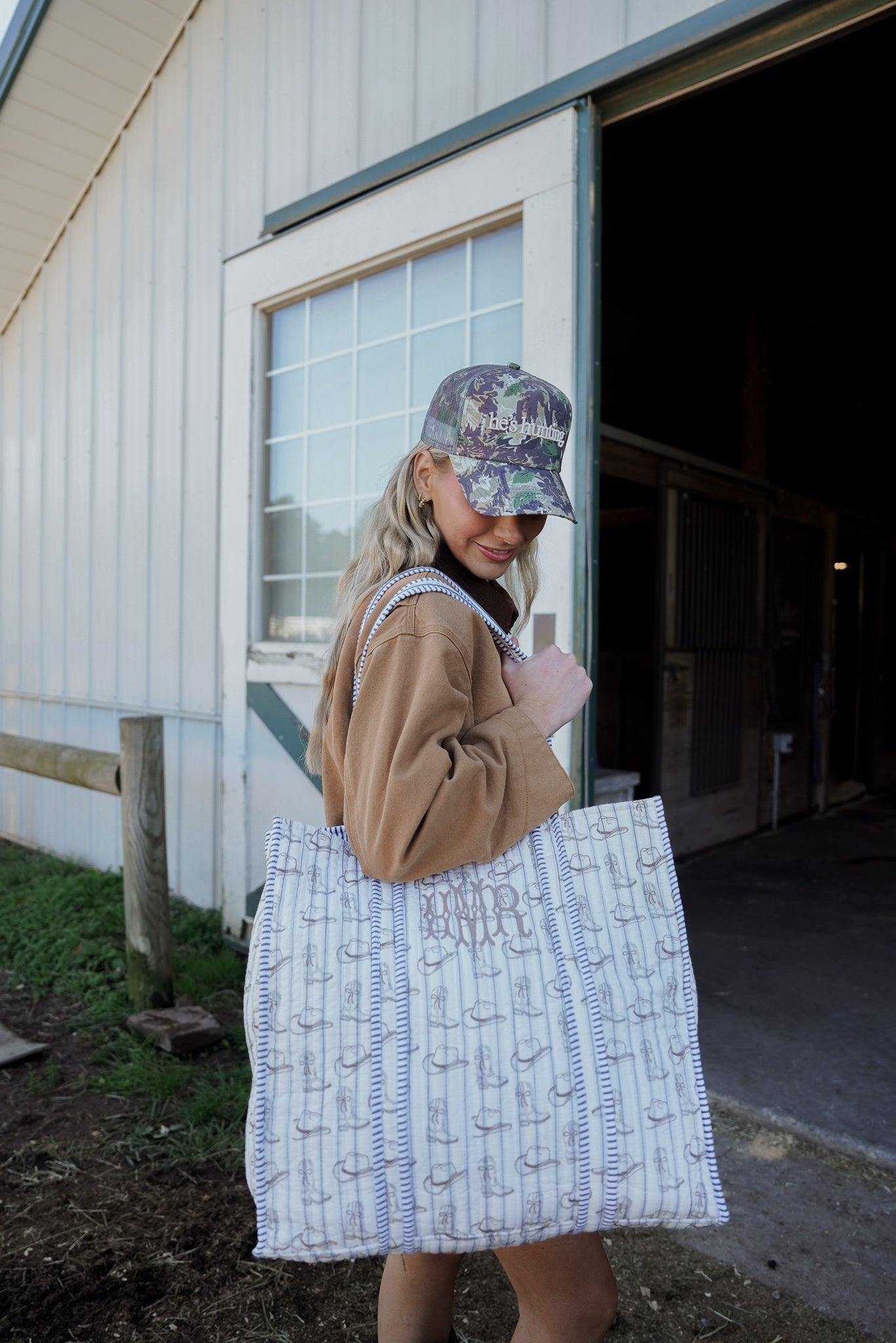 KenzKustomz Western Blues Quilted Tote Bag