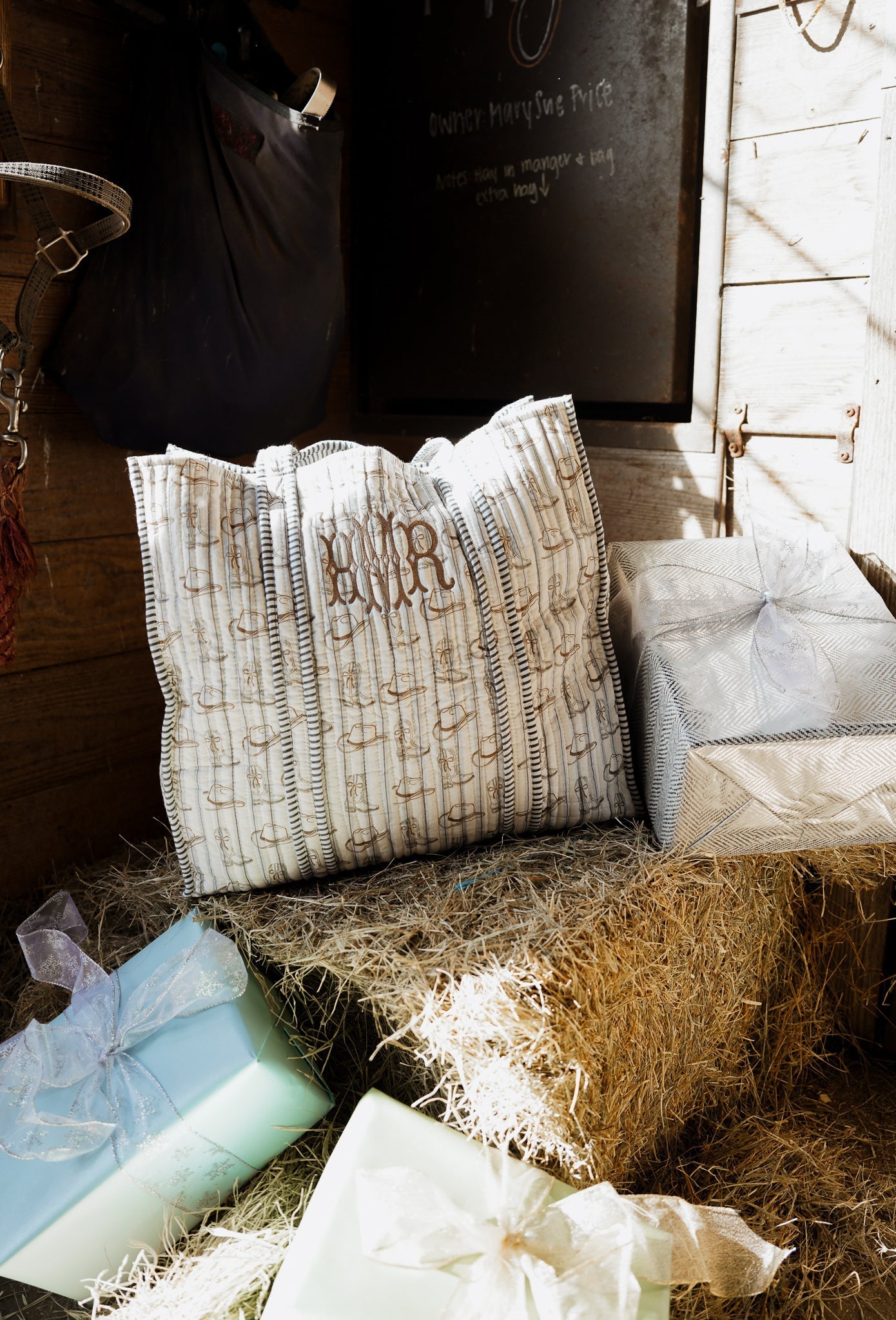 KenzKustomz Western Blues Quilted Tote Bag