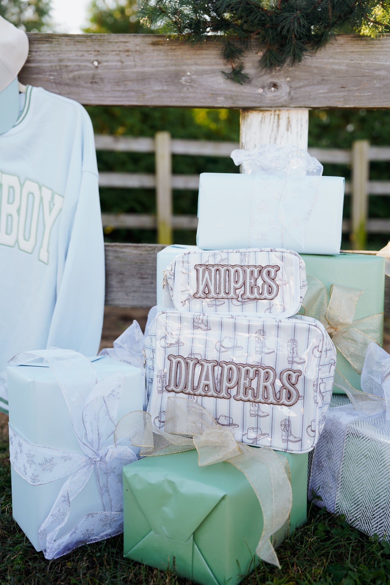 KenzKustomz Wipes Pouch - Western Blues Clear Coat Bag