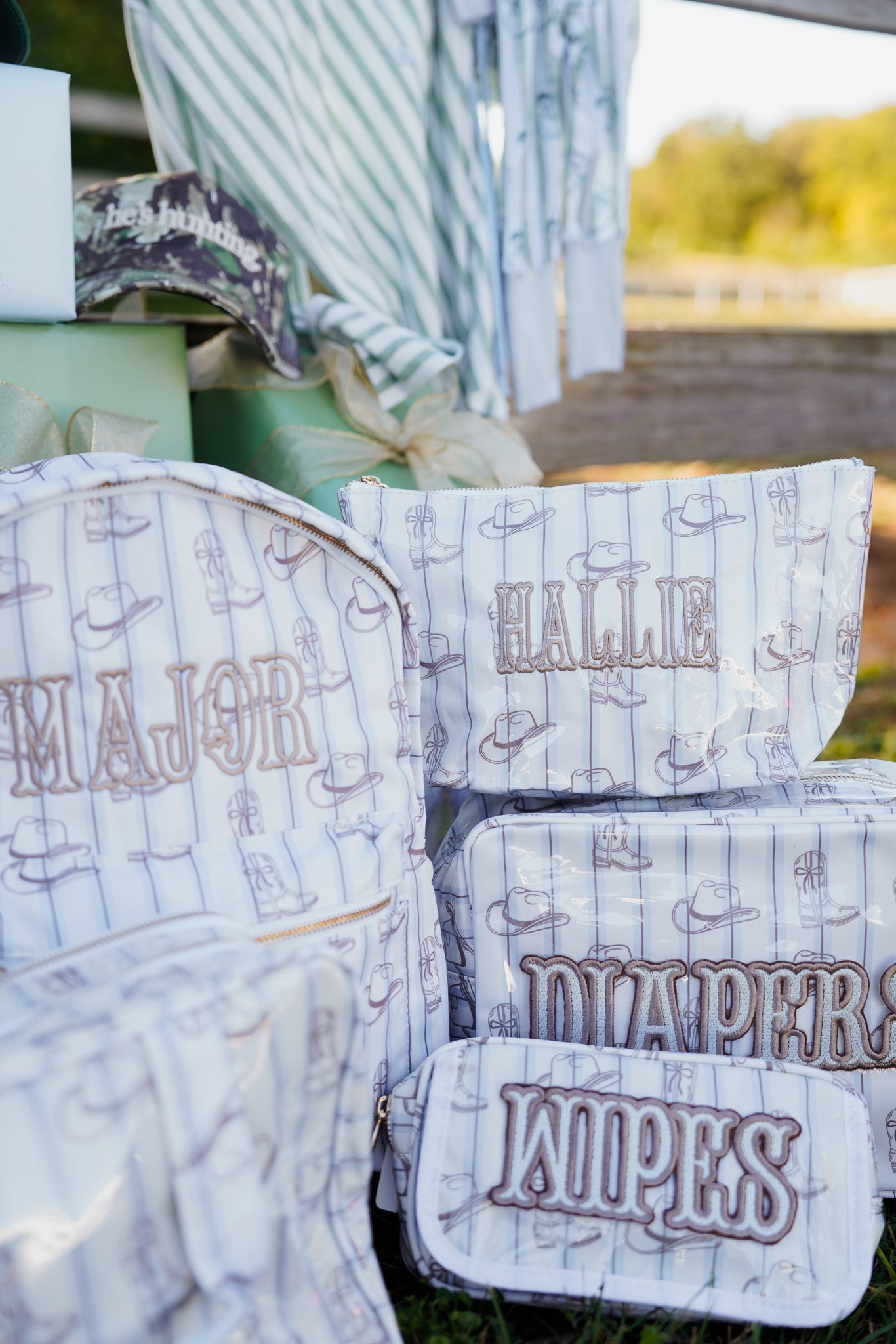 KenzKustomz Wipes Pouch - Western Blues Clear Coat Bag