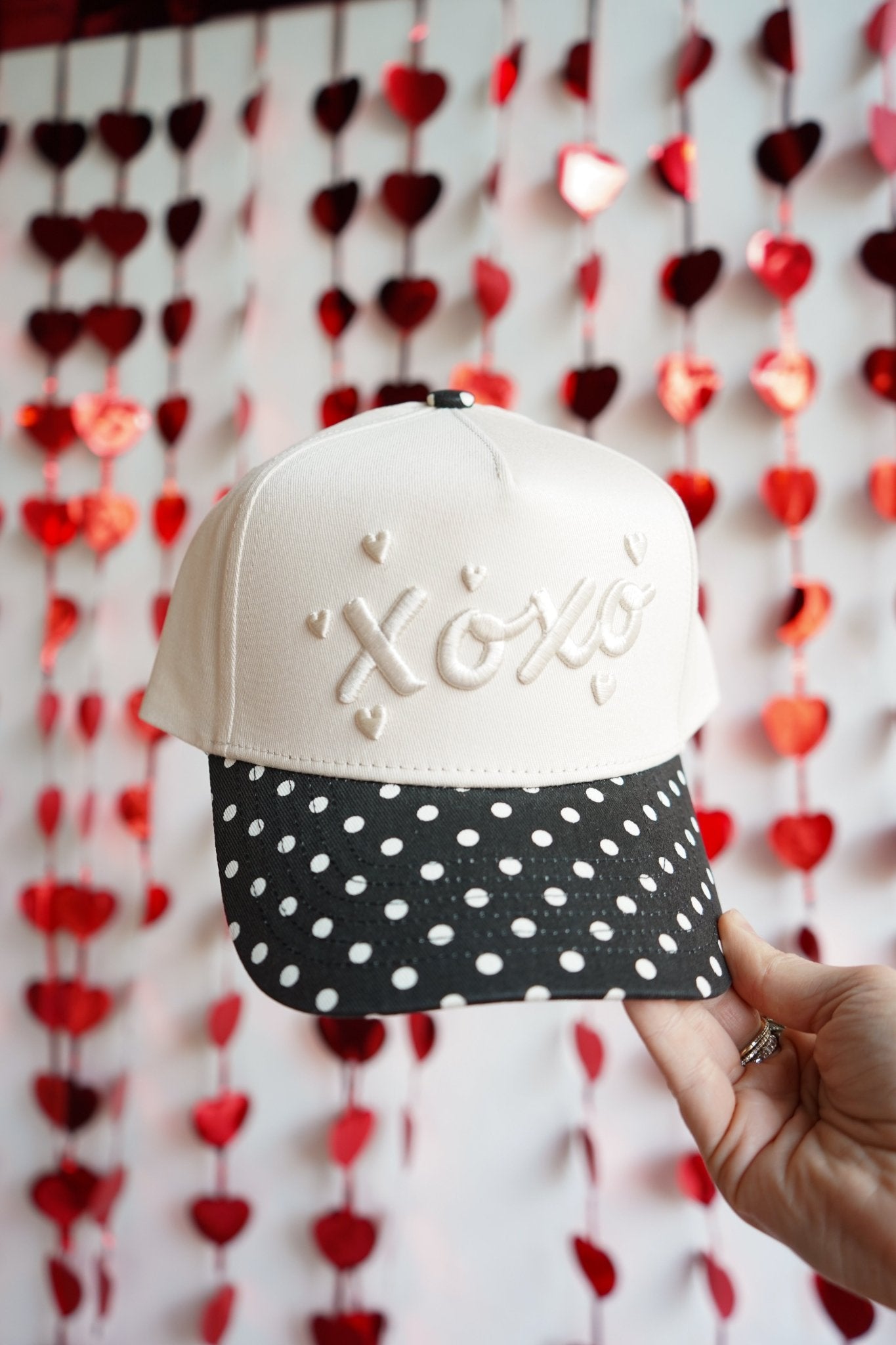 KenzKustomz Xoxo - Black Polka Dot Vintage Trucker Hat