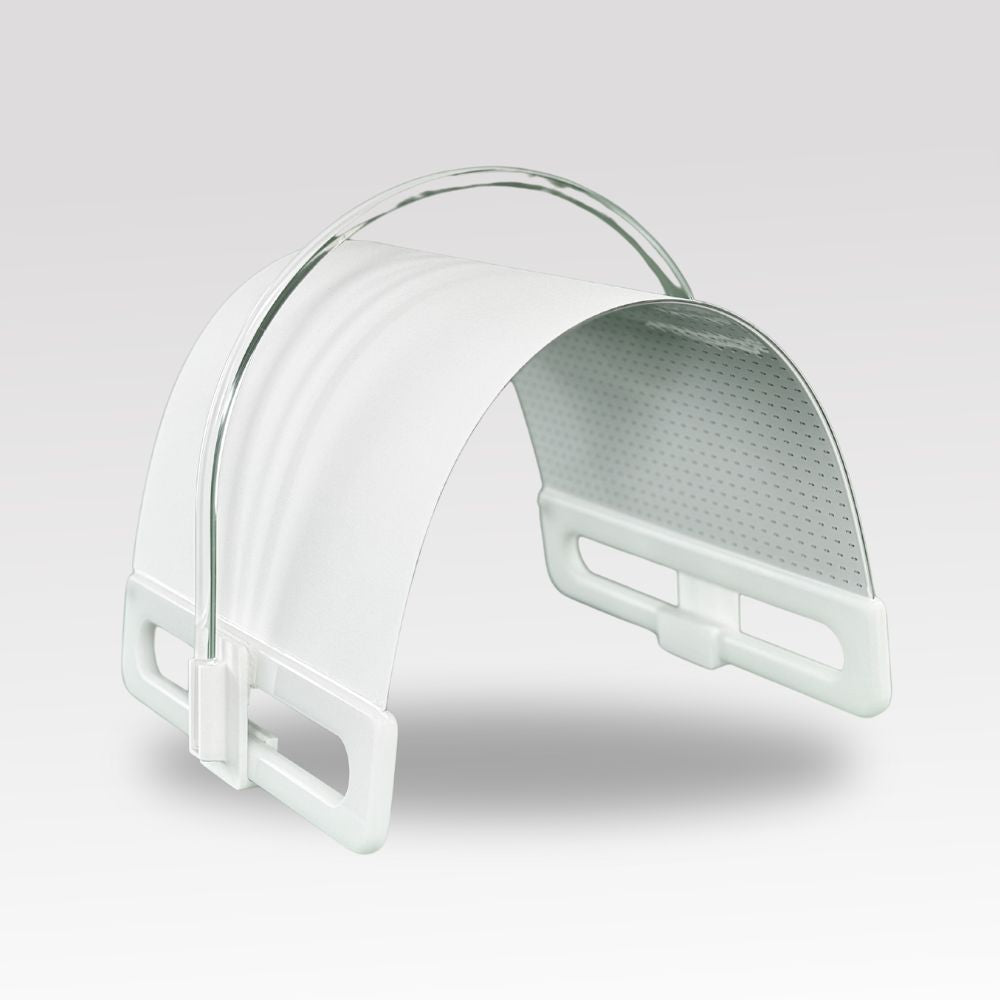 Lumara Arch Handle holding an Illuminate panel in a curve